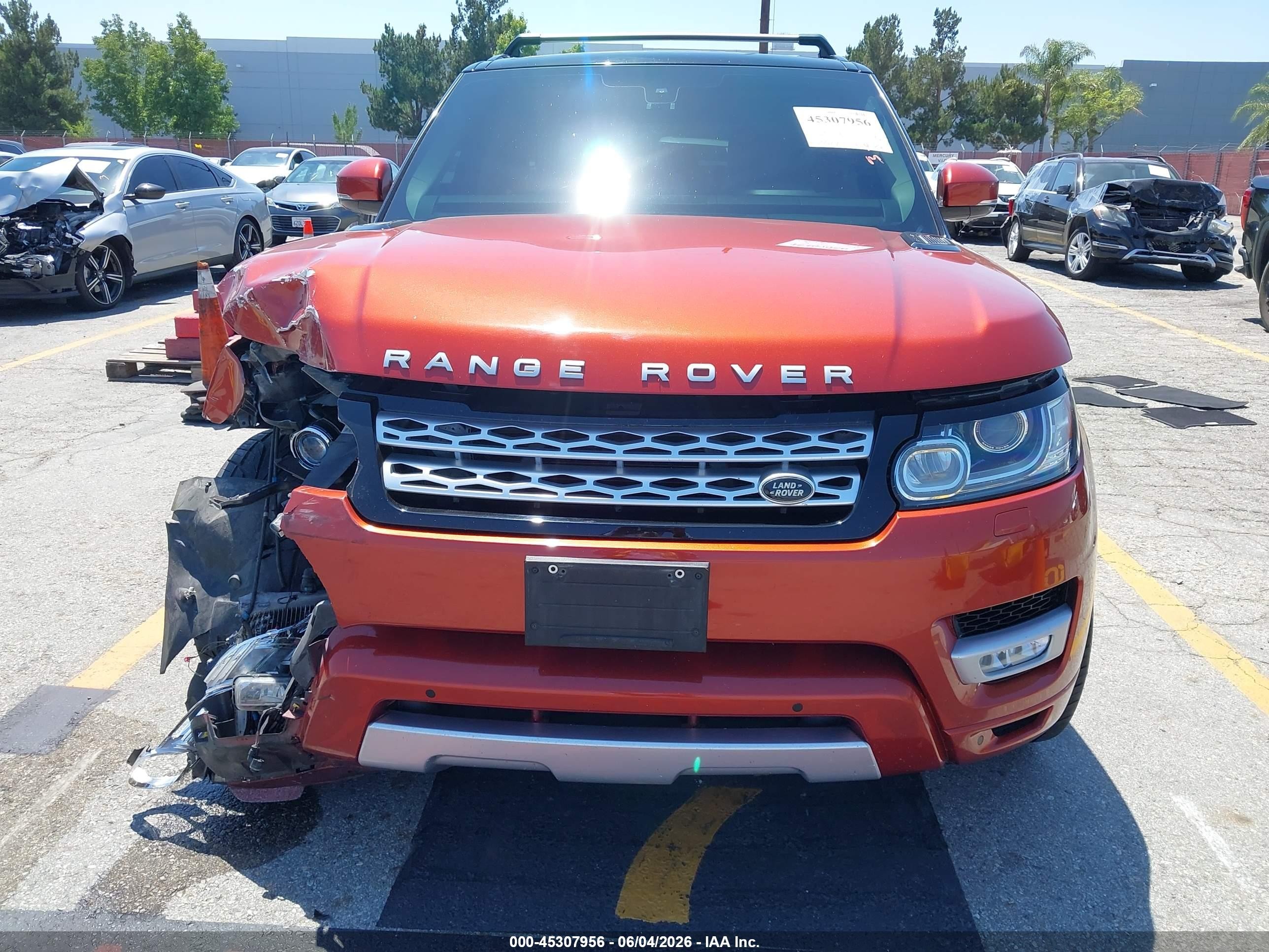 2014 Land Rover Range Rover Sport 3.0l V6 Supercharged Hse Orange vin: SALWR2WFXEA314384