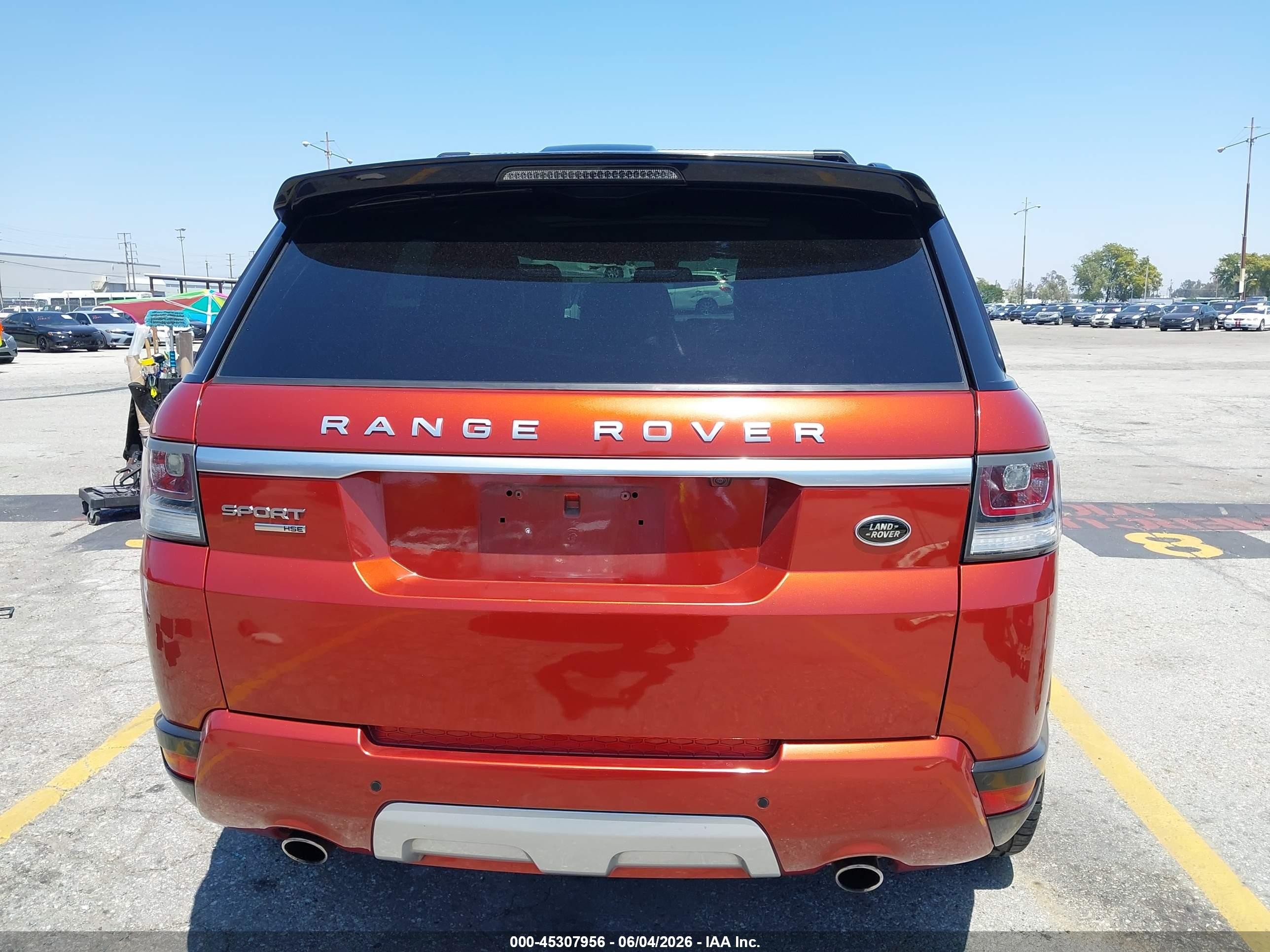 2014 Land Rover Range Rover Sport 3.0l V6 Supercharged Hse Orange vin: SALWR2WFXEA314384