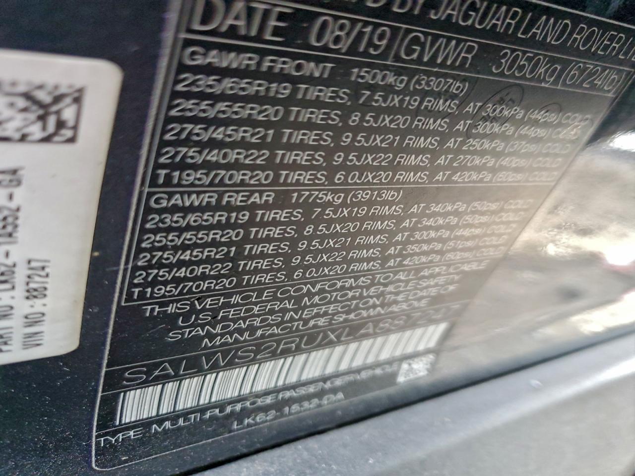 2020 Land Rover Range Rover Sport Hst Charcoal vin: SALWS2RUXLA887247