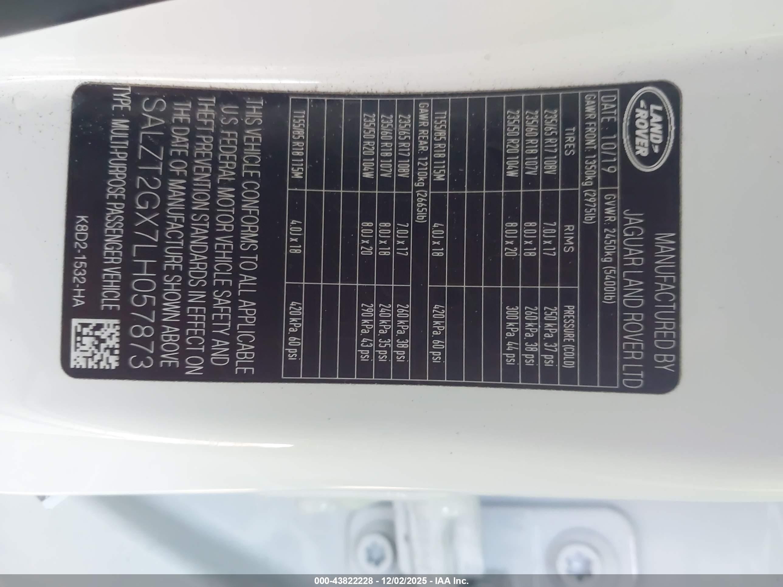 2020 Land Rover Range Rover Evoque R-dynamic S White vin: SALZT2GX7LH057873