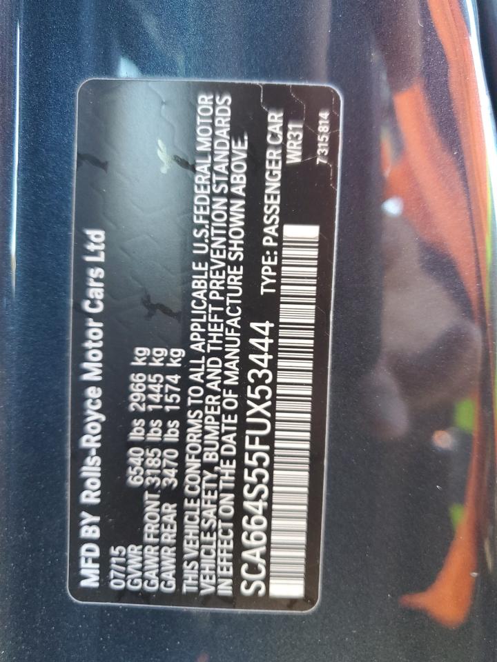 2015 Rolls-royce Ghost Charcoal vin: SCA664S55FUX53444