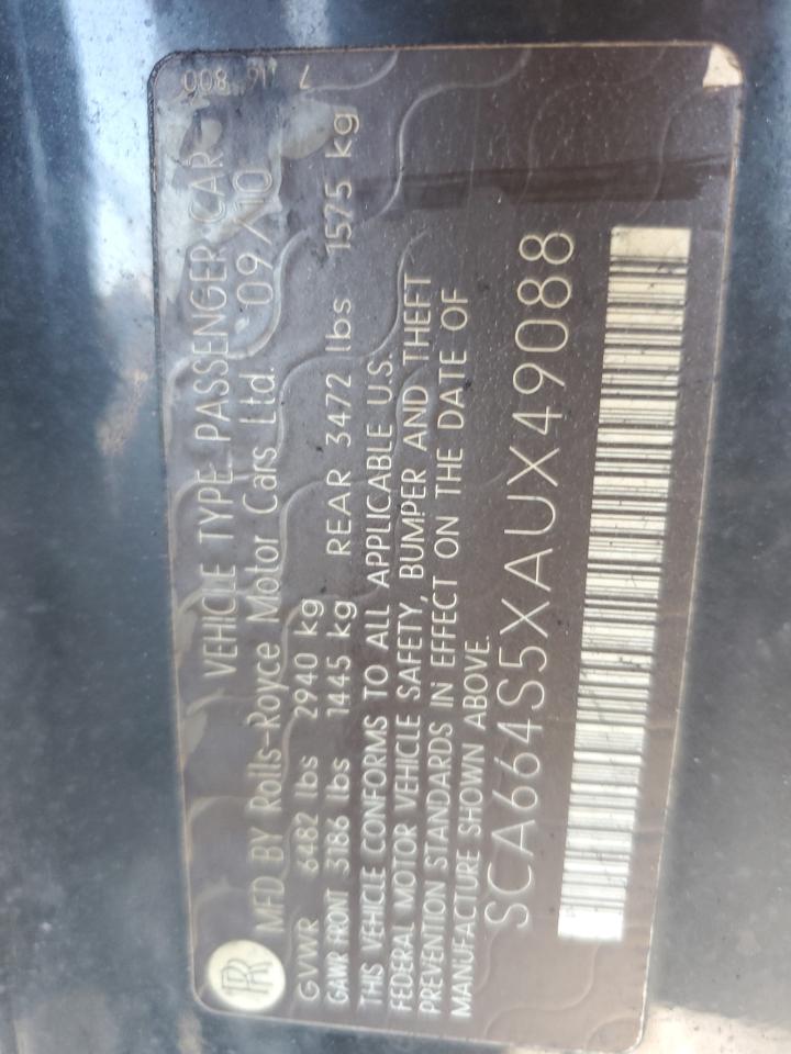 2010 Rolls-royce Ghost Черный vin: SCA664S5XAUX49088