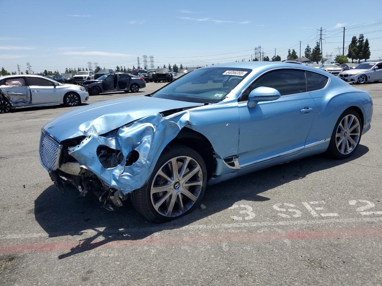 2022 Bentley Continental Gt Blue vin: SCBCG2ZG4NC094932