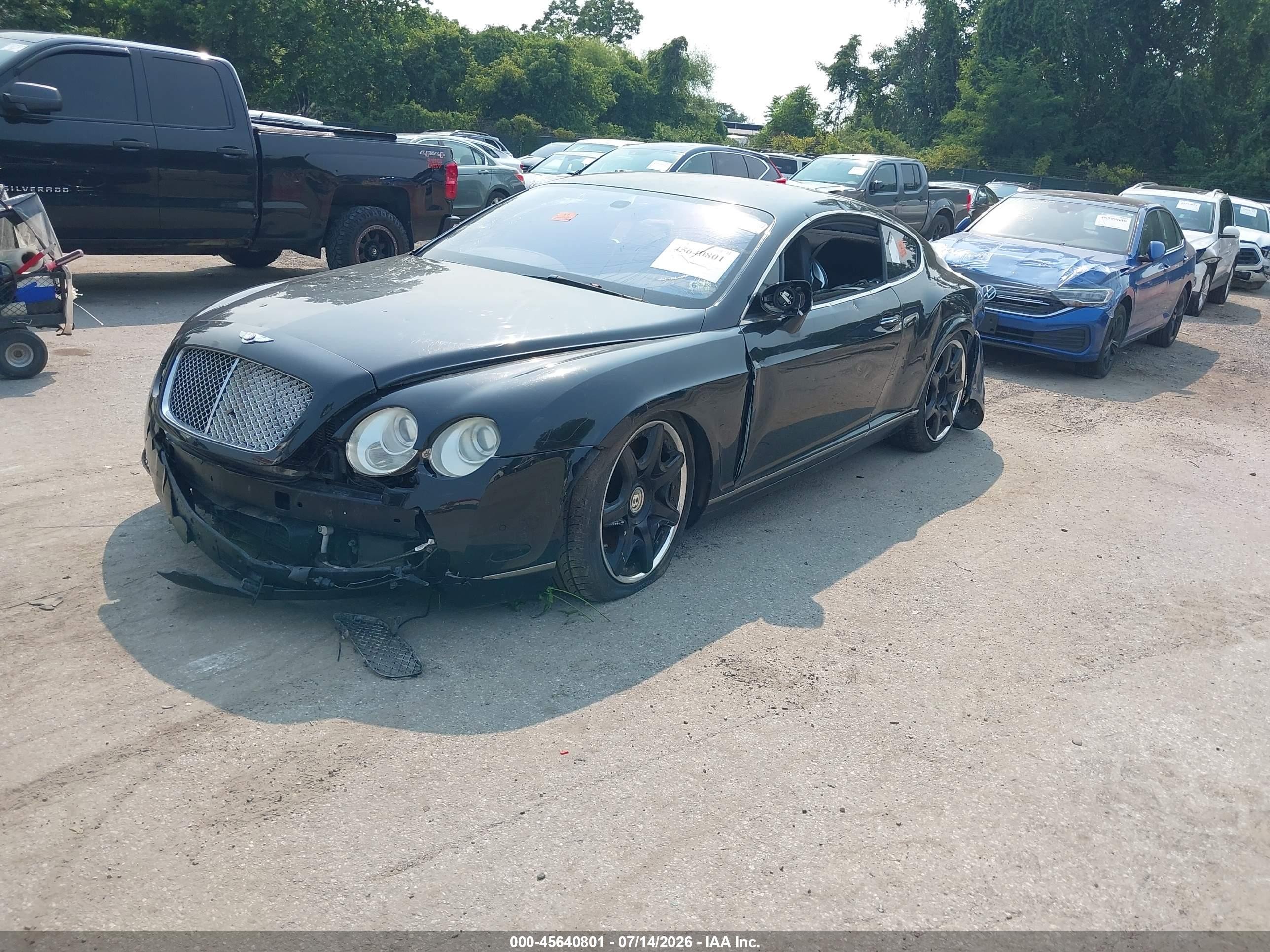 2005 Bentley Continental Gt   Черный vin: SCBCR63W25C023892