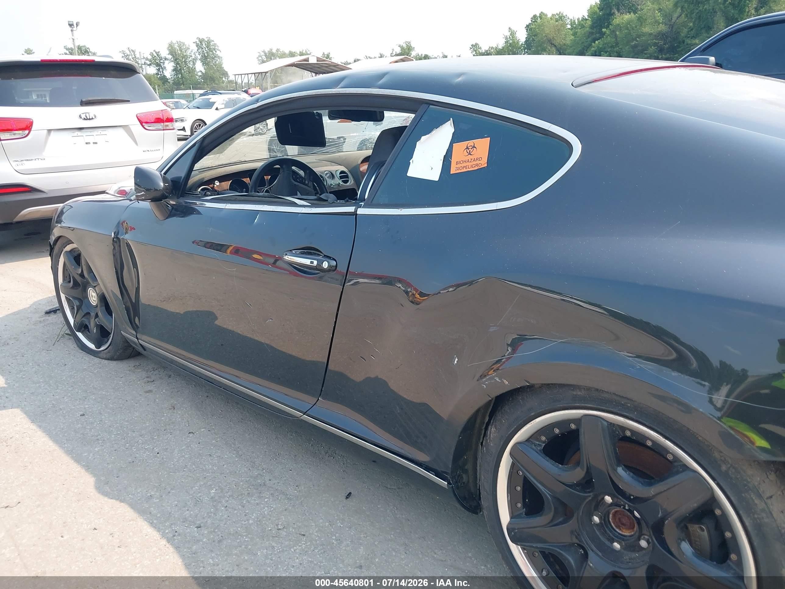 2005 Bentley Continental Gt   Черный vin: SCBCR63W25C023892