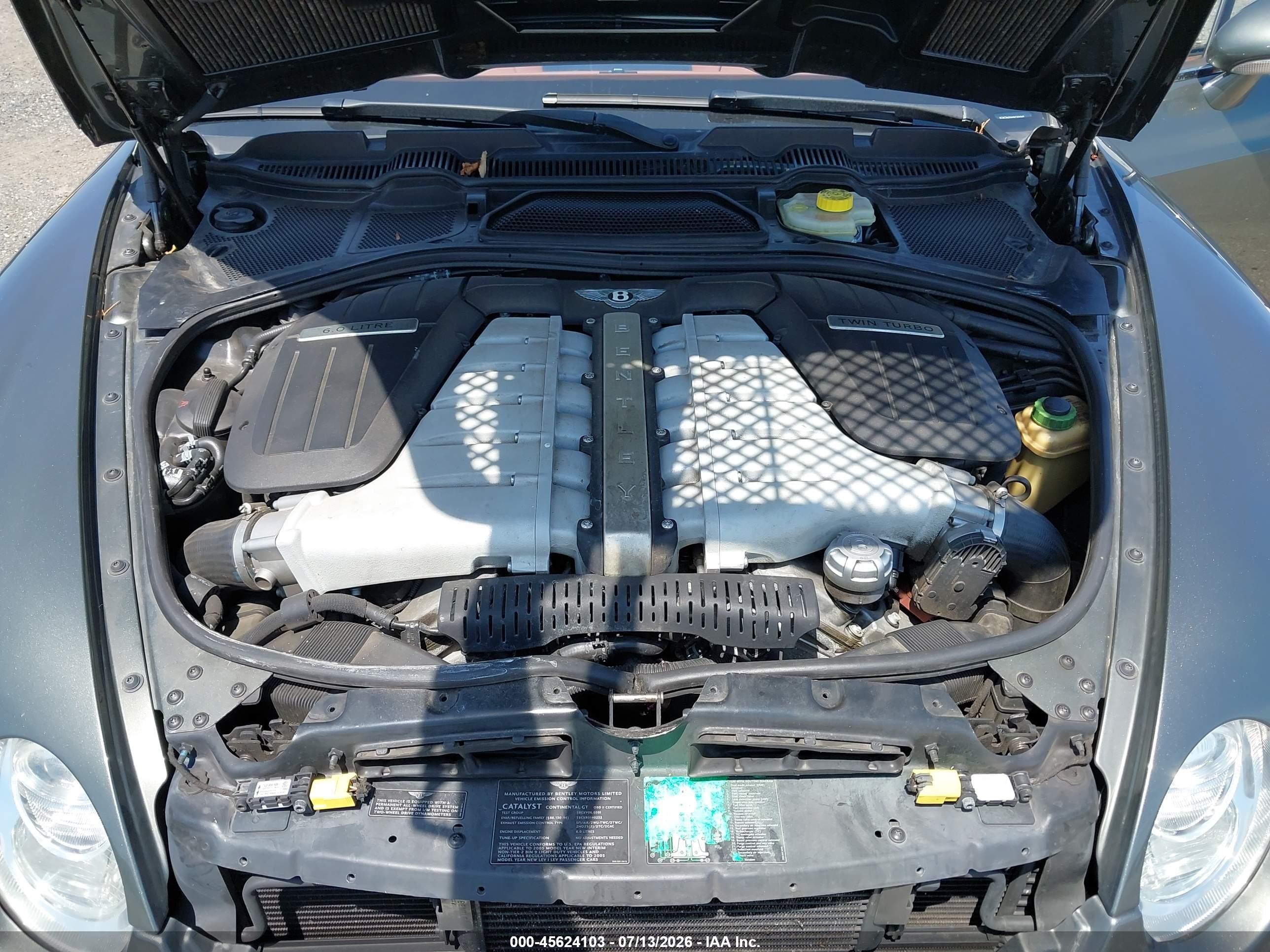 2005 Bentley Continental Gt   Серый vin: SCBCR63W45C024347