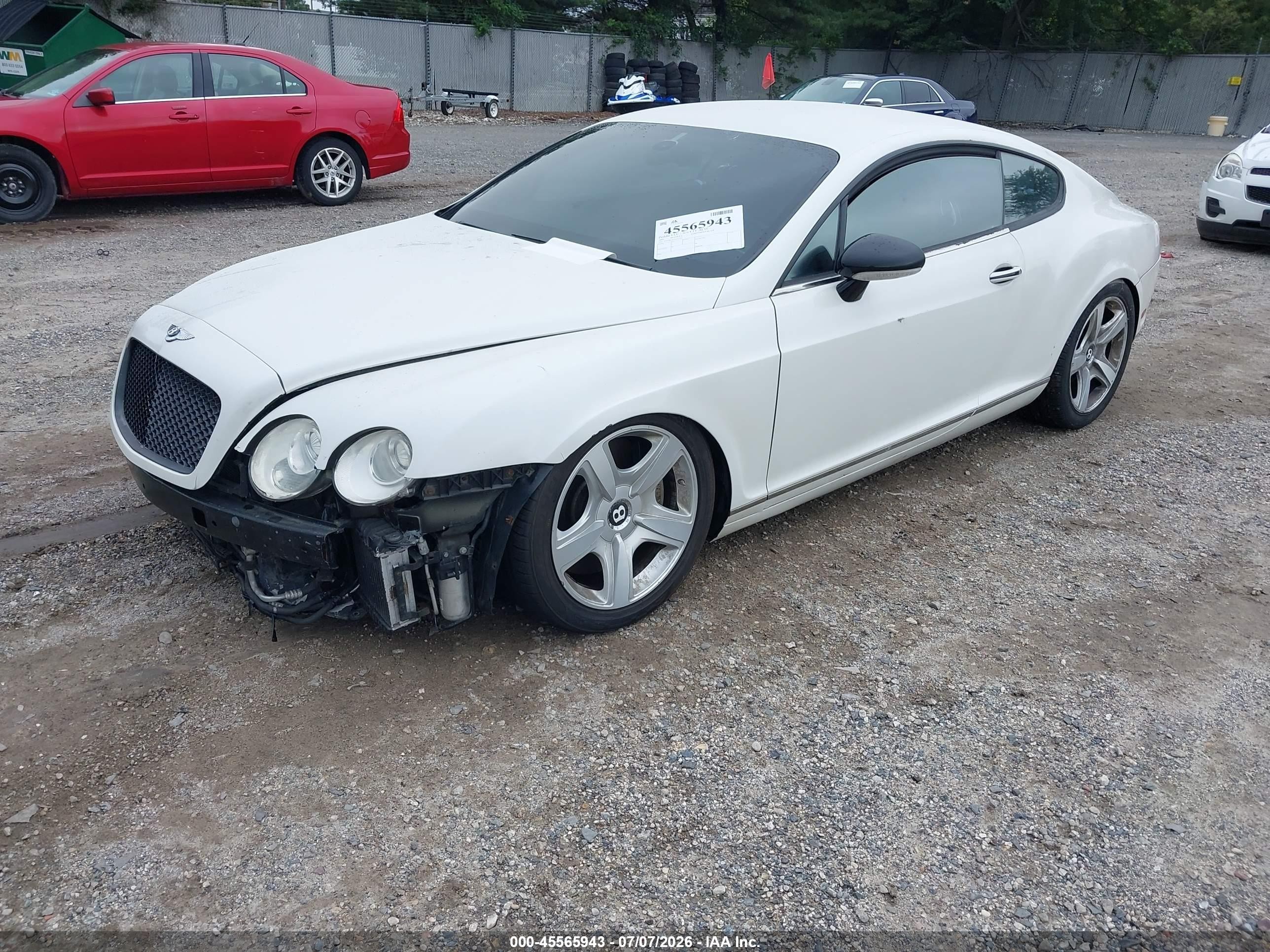 2005 Bentley Continental Gt   White vin: SCBCR63W55C027905