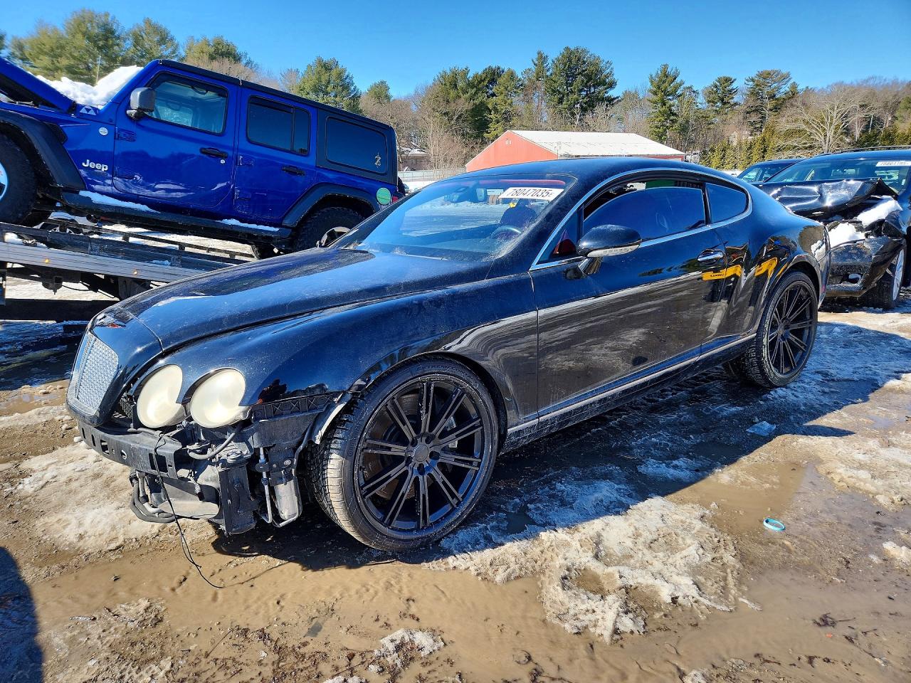 2007 Bentley Continental Gt Черный vin: SCBCR73W17C040241