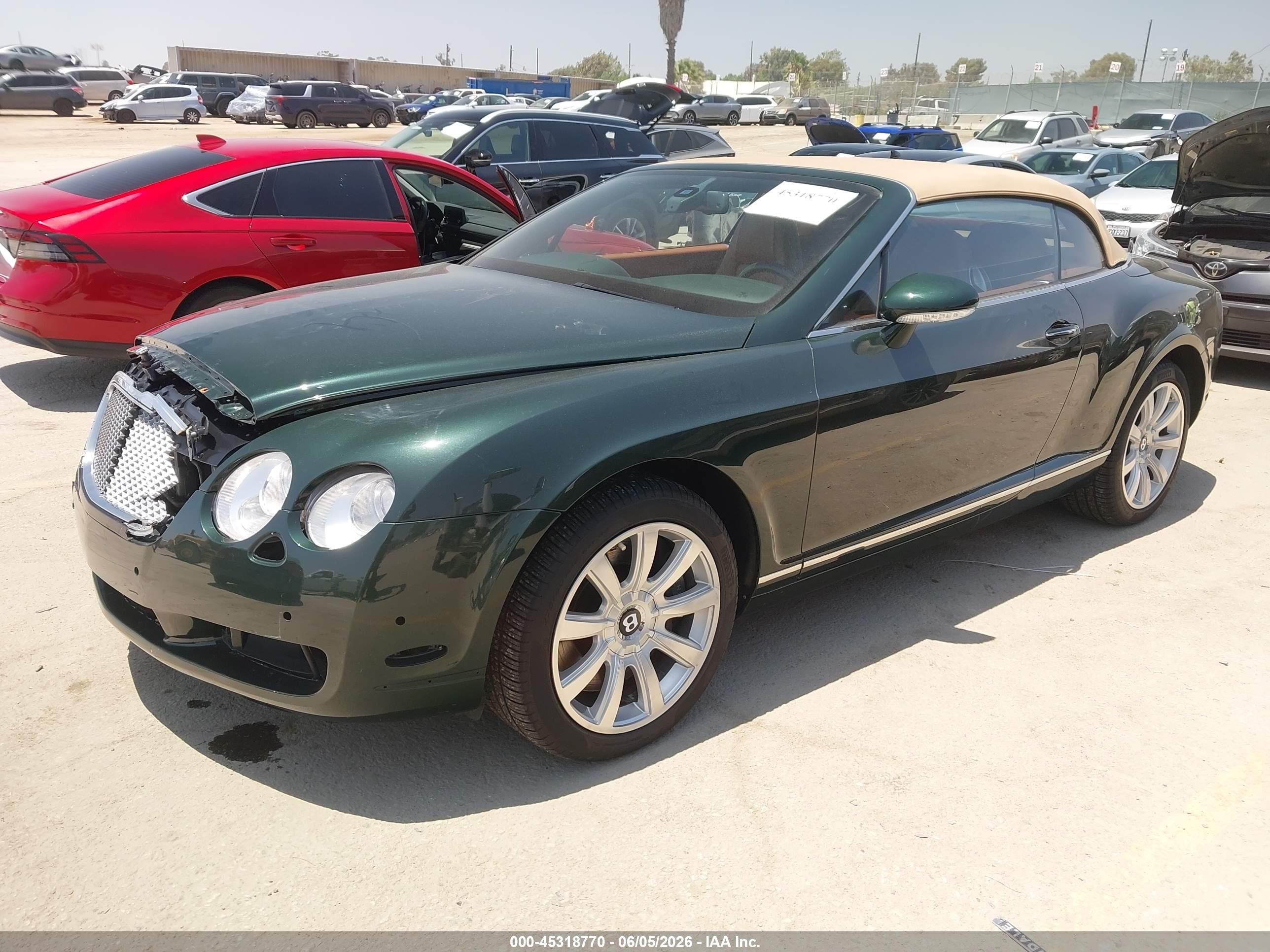 2008 Bentley Continental Gtc Зеленый vin: SCBDR33W68C057826