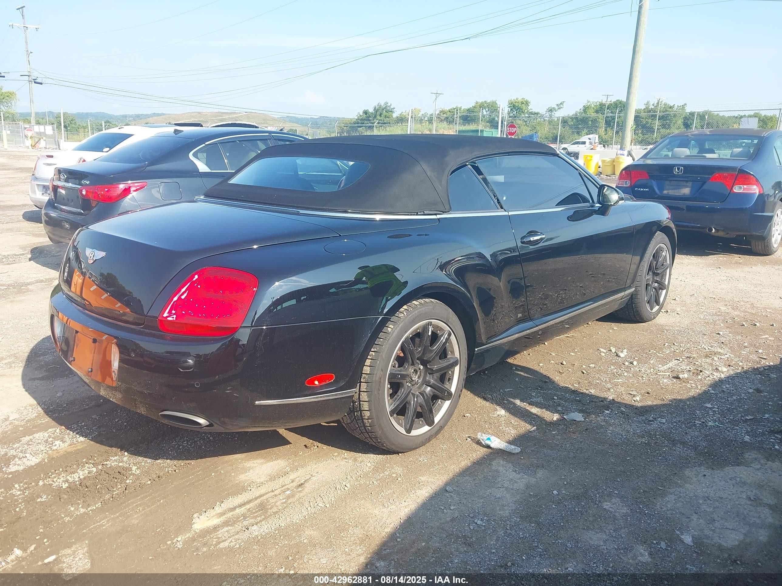 2008 Bentley Continental Gtc   Черный vin: SCBDR33W78C055423