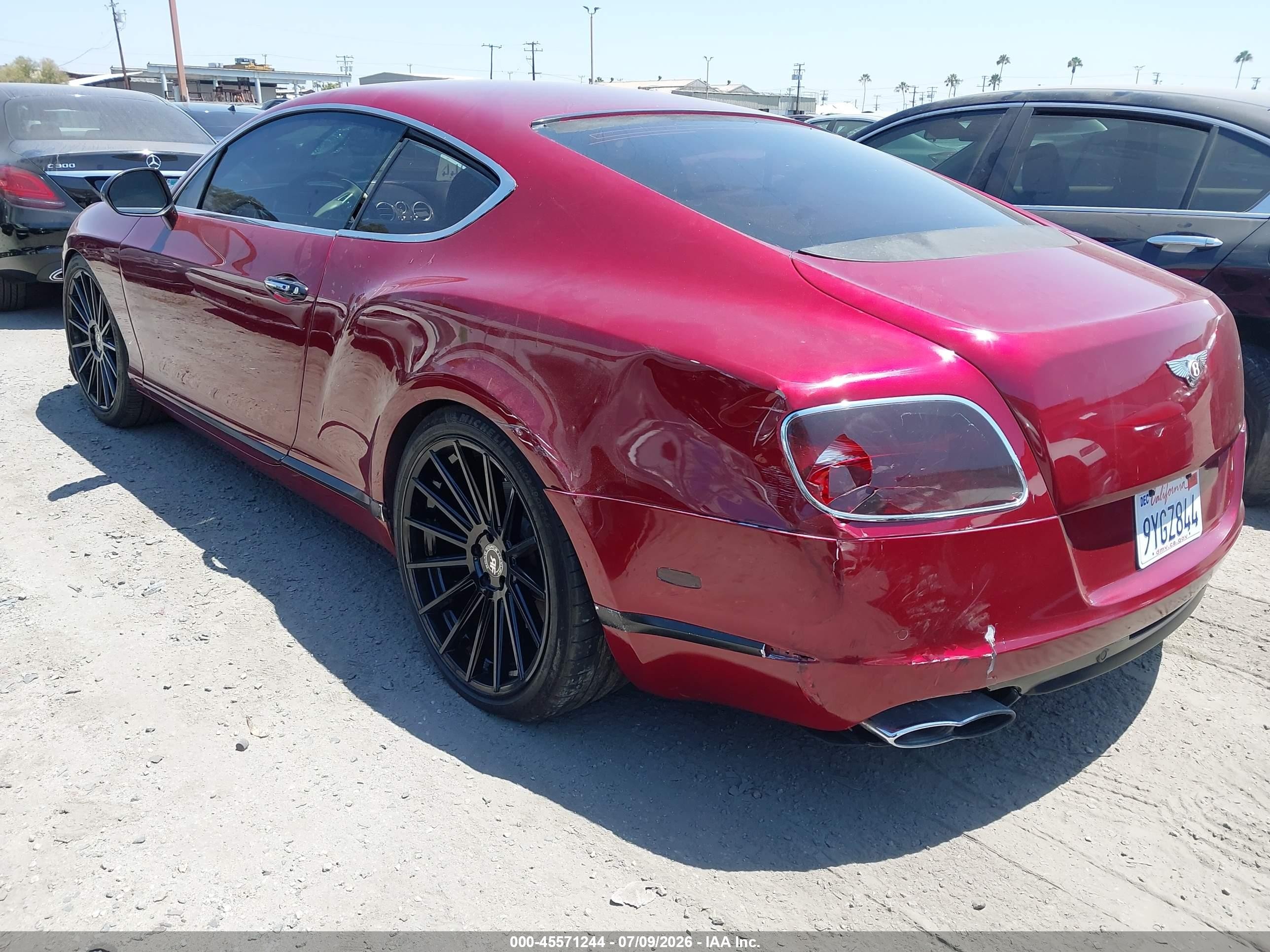 2013 Bentley Continental Gt V8 Red vin: SCBFT7ZA2DC083685