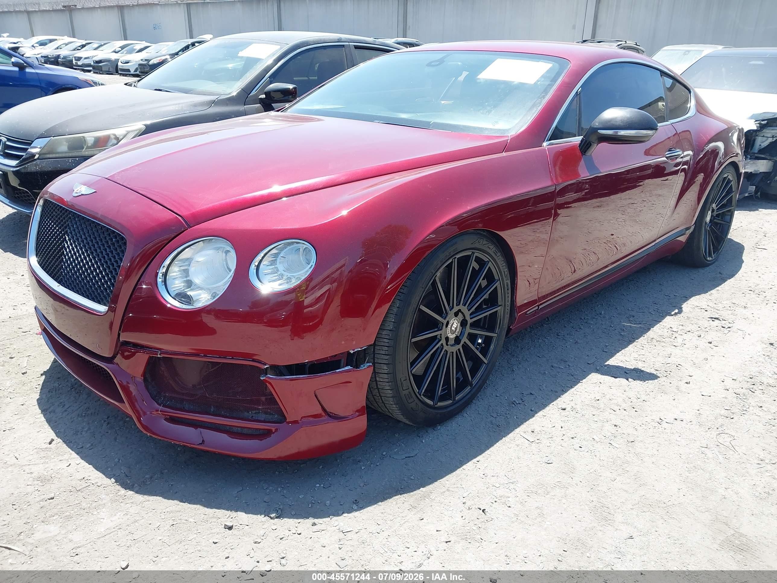 2013 Bentley Continental Gt V8 Red vin: SCBFT7ZA2DC083685