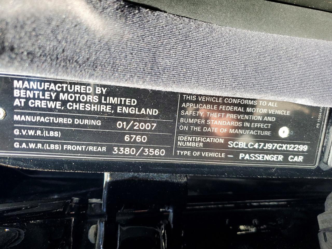 2007 Bentley Arnage R Black vin: SCBLC47J97CX12299