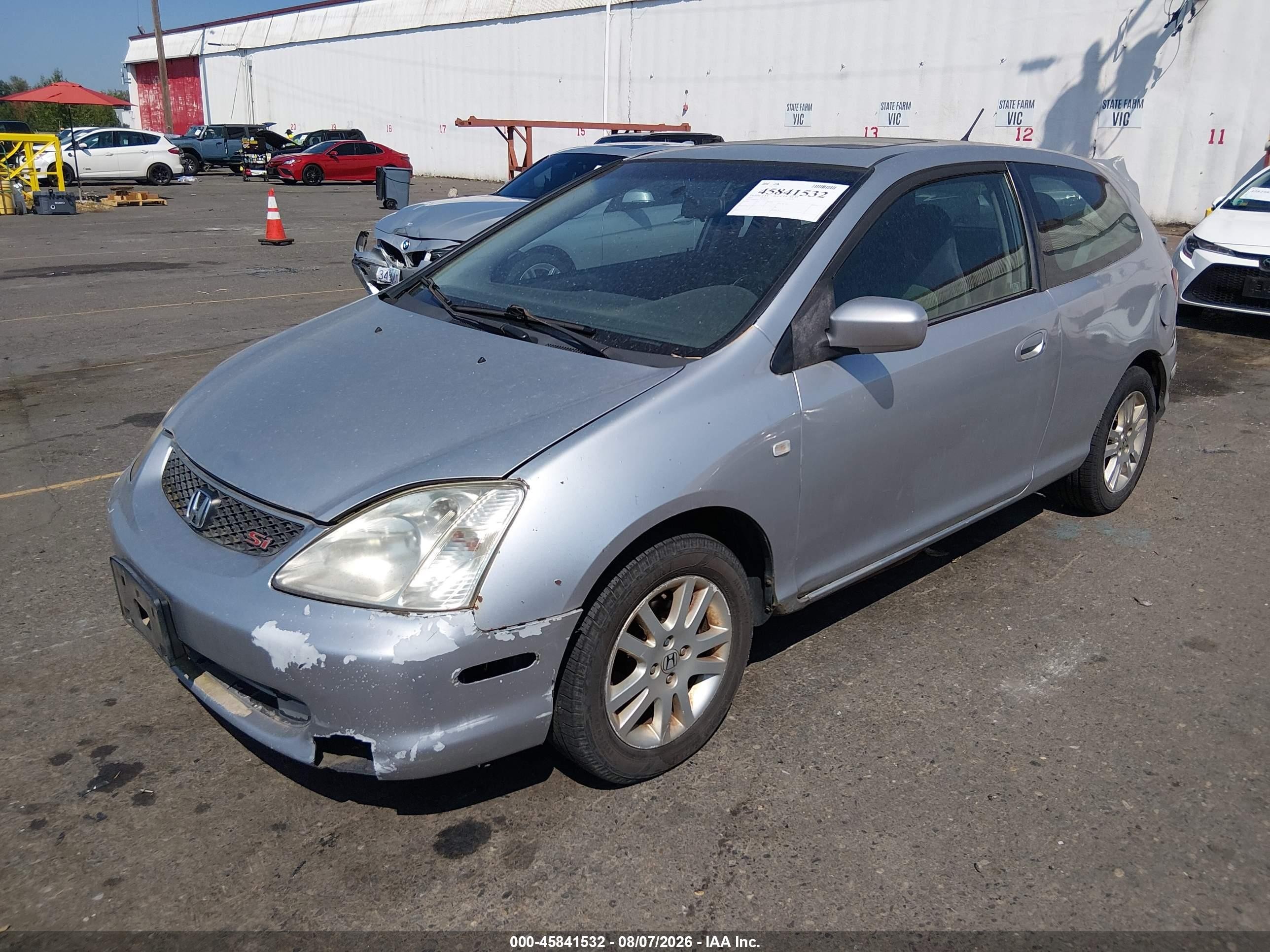 2002 Honda Civic Si Silver vin: SHHEP33532U304260