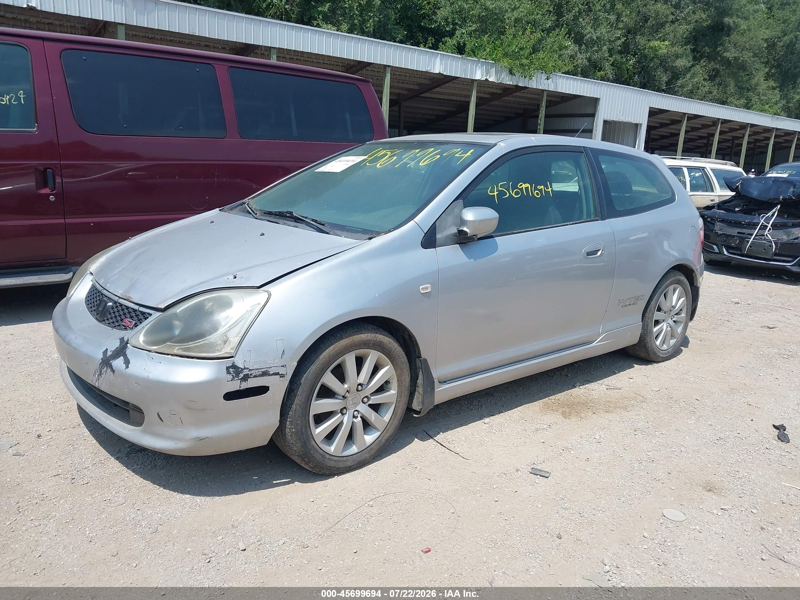2005 Honda Civic Si Silver vin: SHHEP33545U501037
