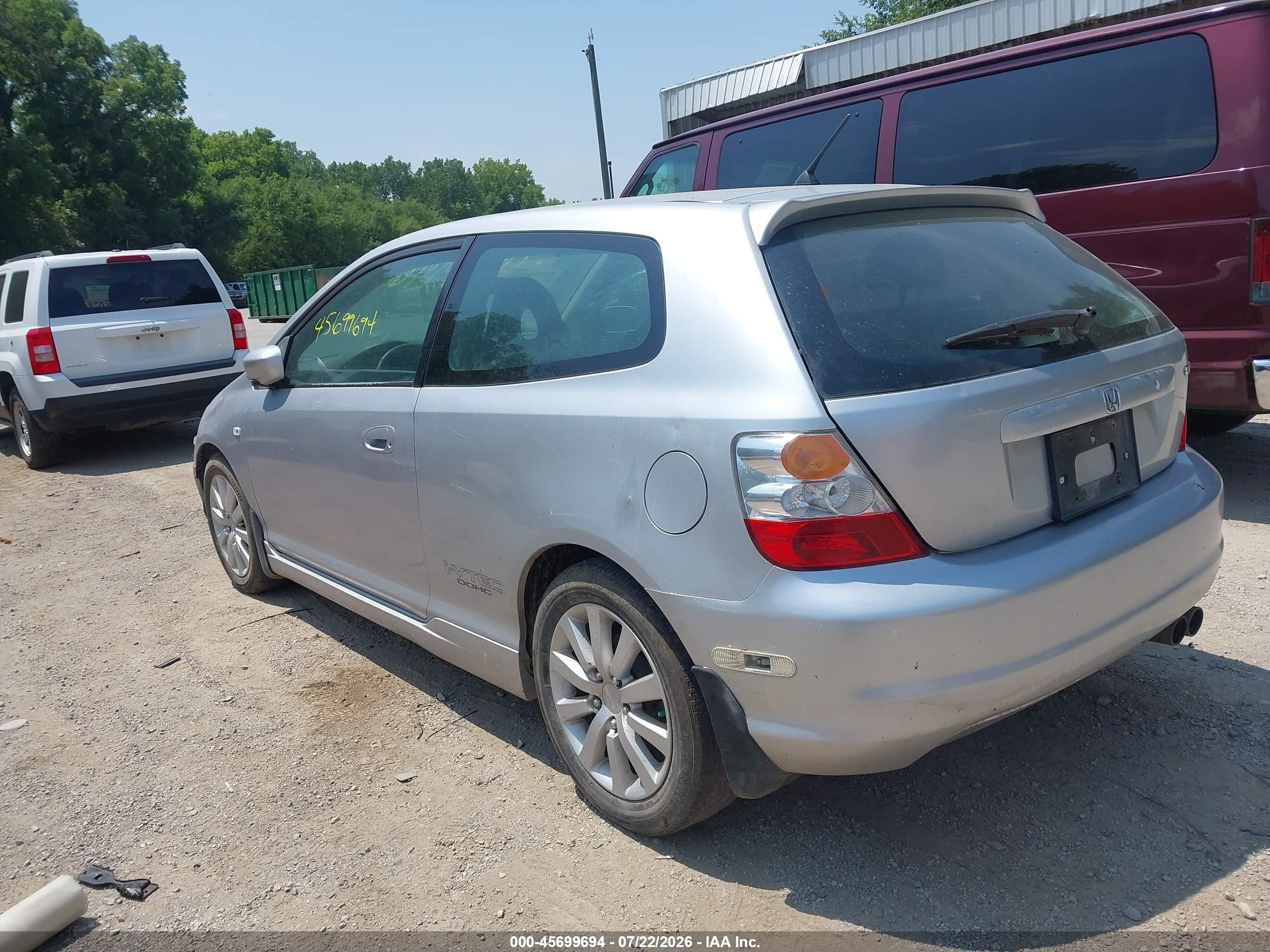 2005 Honda Civic Si Silver vin: SHHEP33545U501037