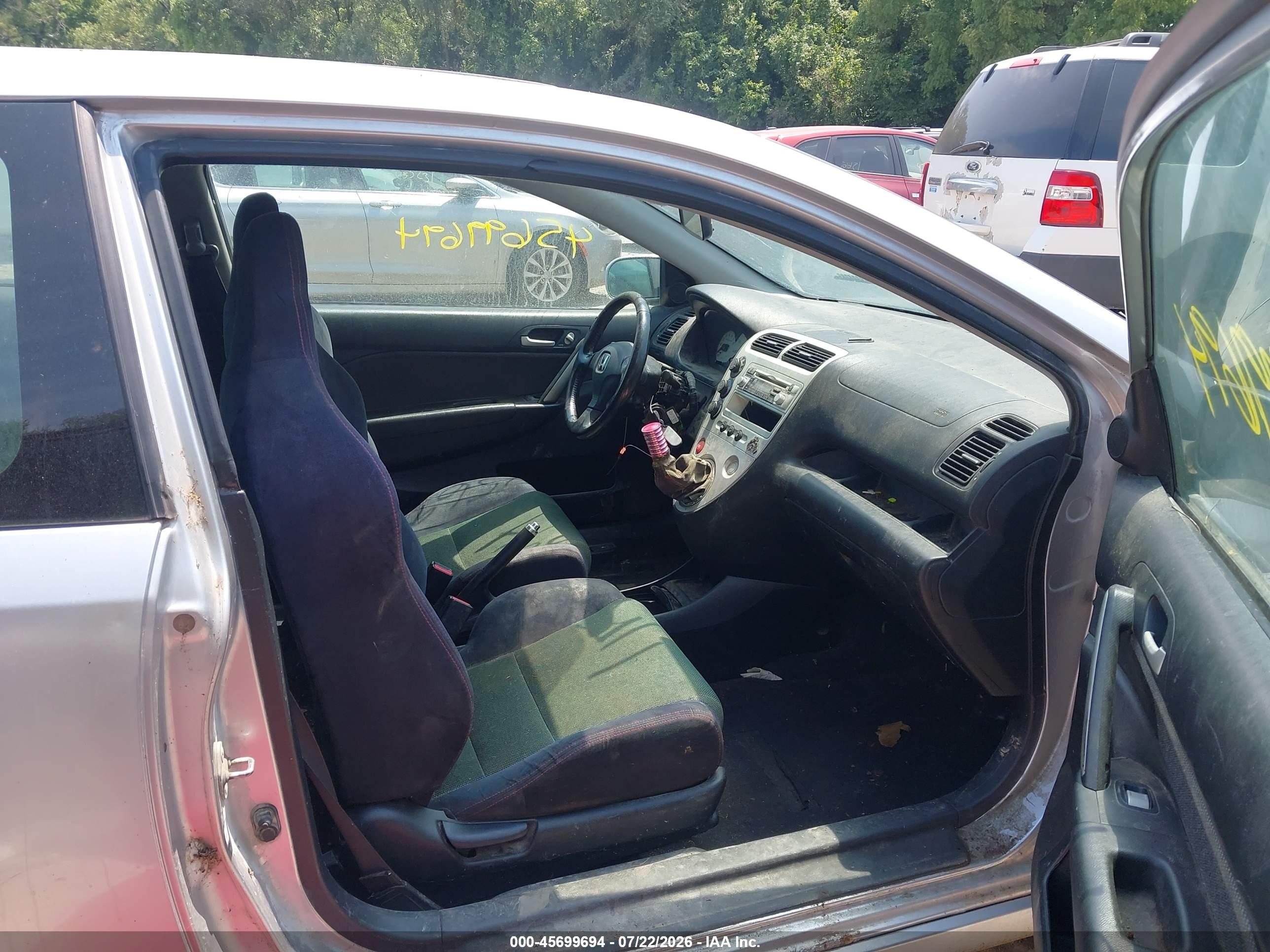 2005 Honda Civic Si Silver vin: SHHEP33545U501037