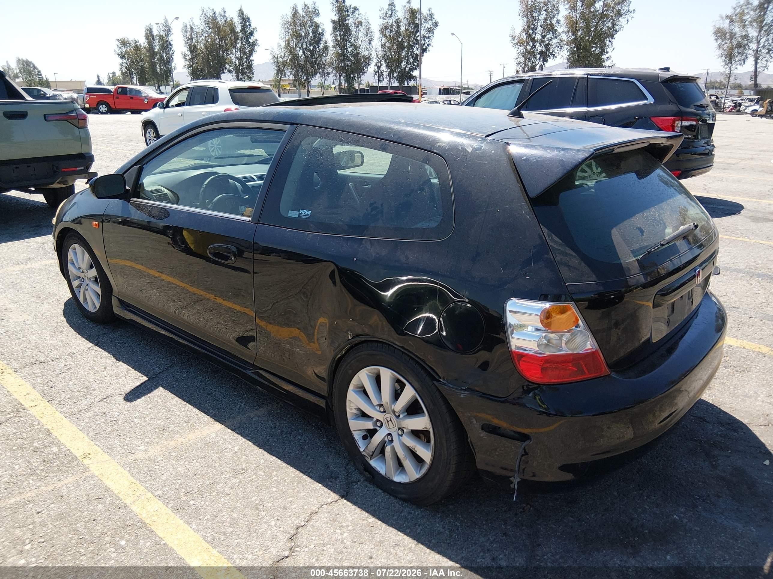 2004 Honda Civic Si Black vin: SHHEP33554U500154