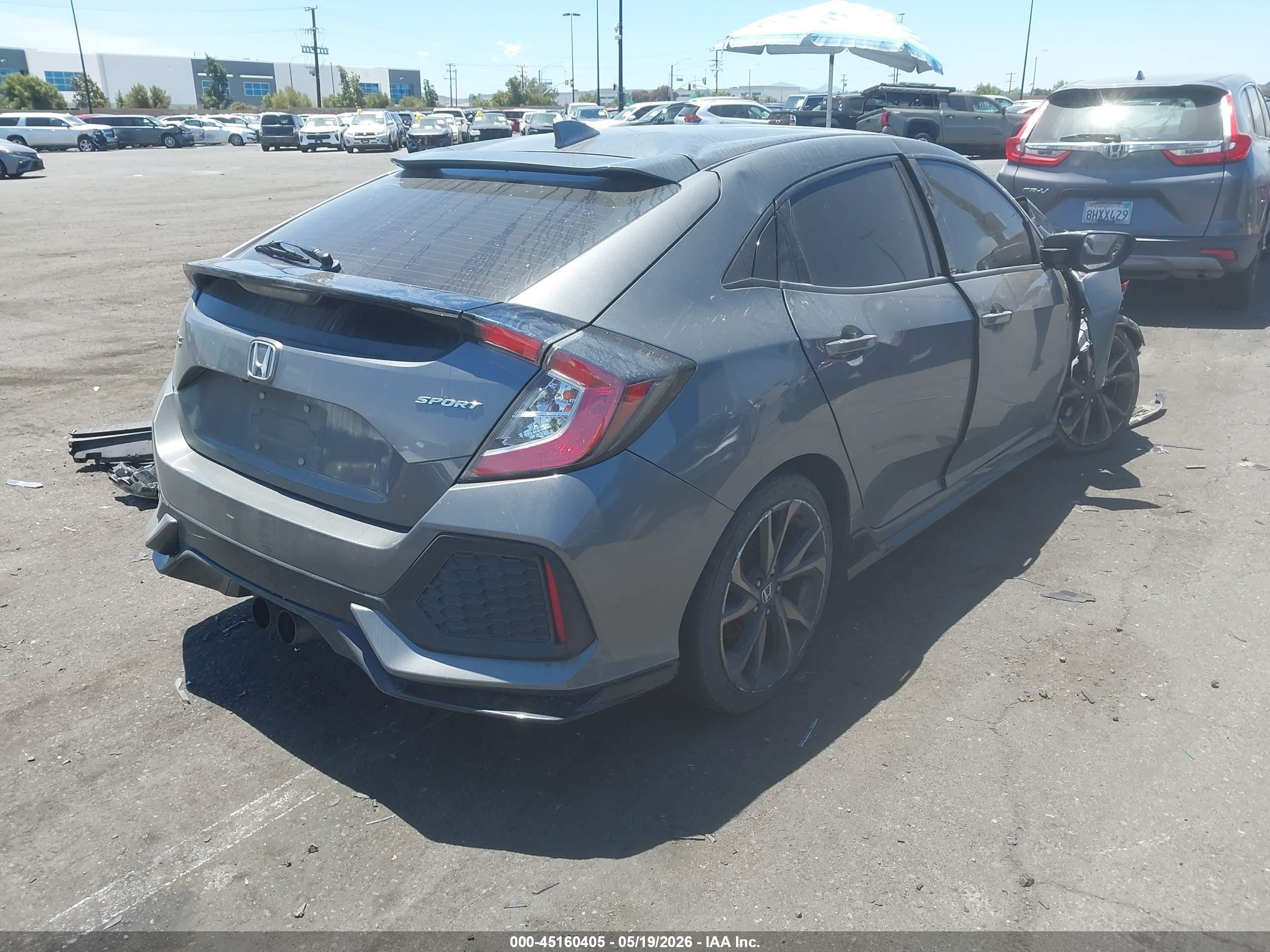 2019 Honda Civic Sport Серый vin: SHHFK7G43KU214246
