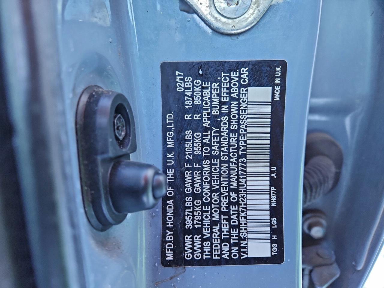 2017 Honda Civic Lx Silver vin: SHHFK7H23HU417773