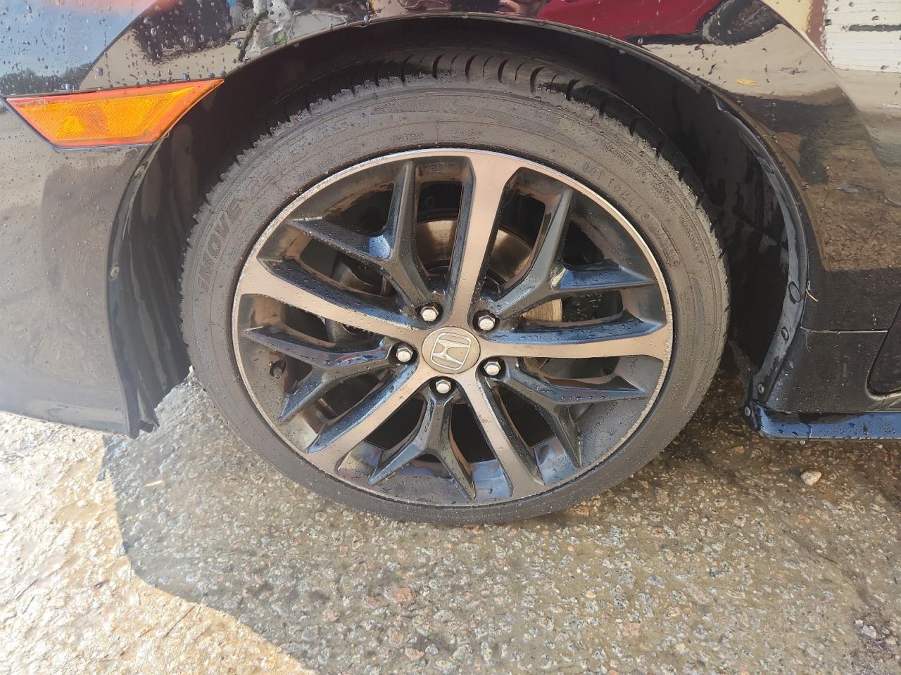 2021 Honda Civic Sport Black vin: SHHFK7H42MU223344 Damage: Left Front Wheel, Curb Rash, > 12 Inches