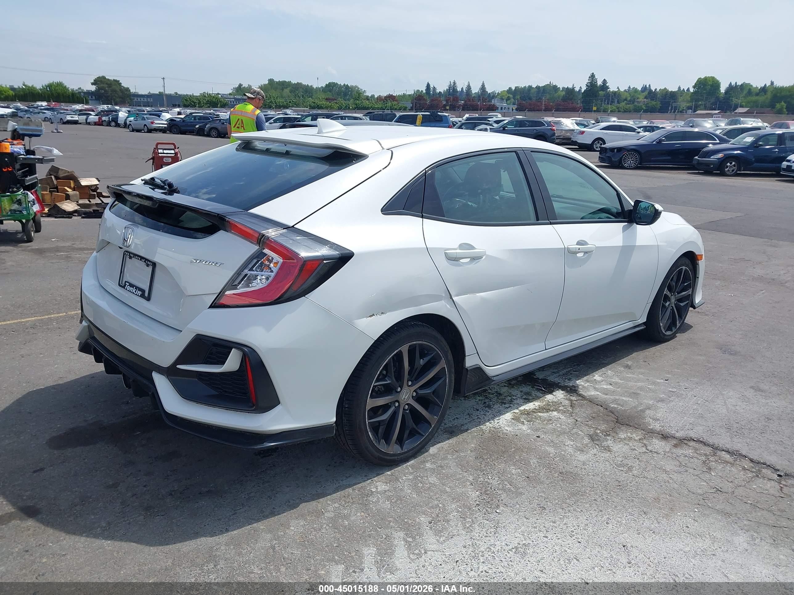 2021 Honda Civic Sport Белый vin: SHHFK7H45MU424588