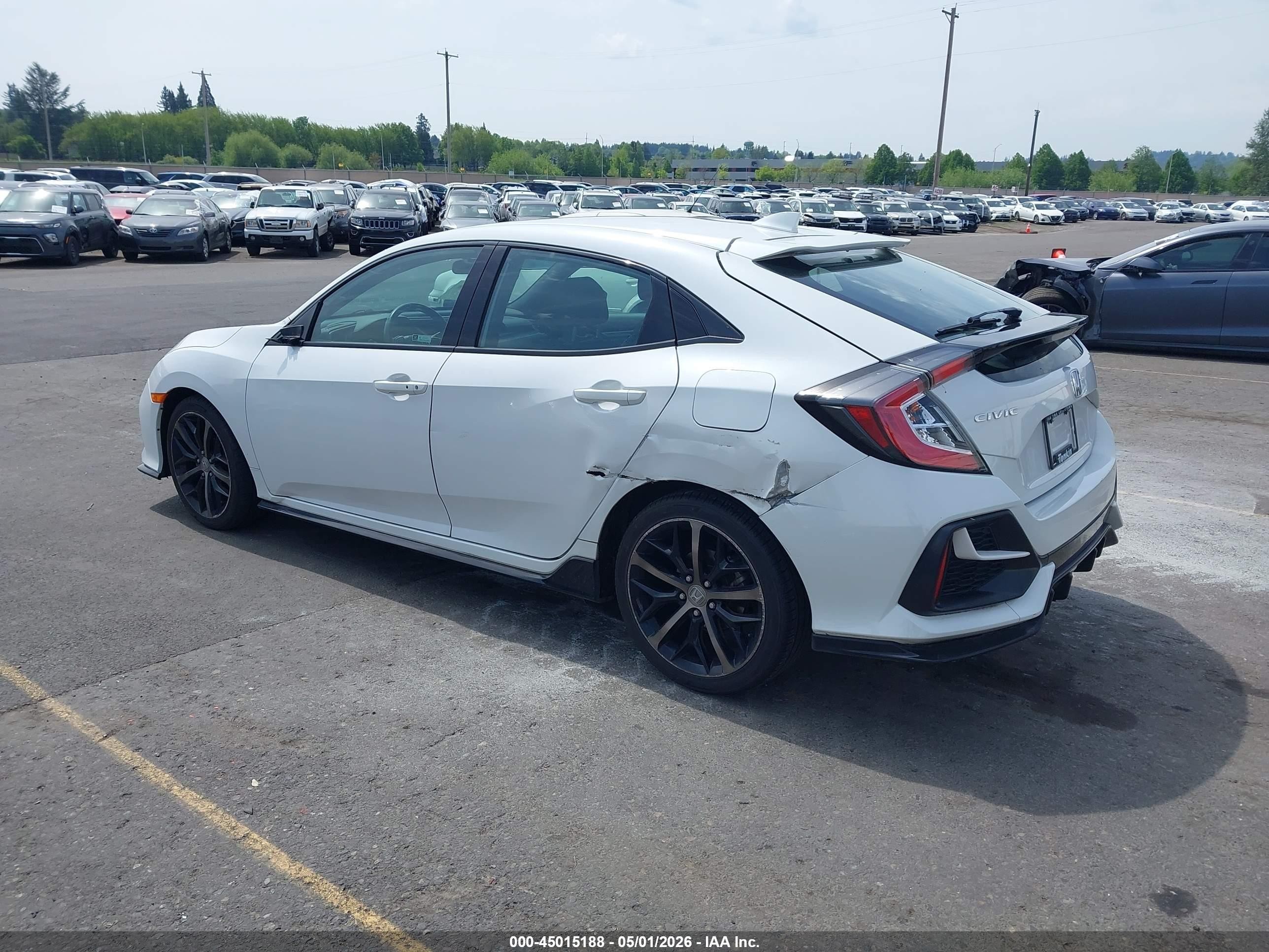 2021 Honda Civic Sport Белый vin: SHHFK7H45MU424588
