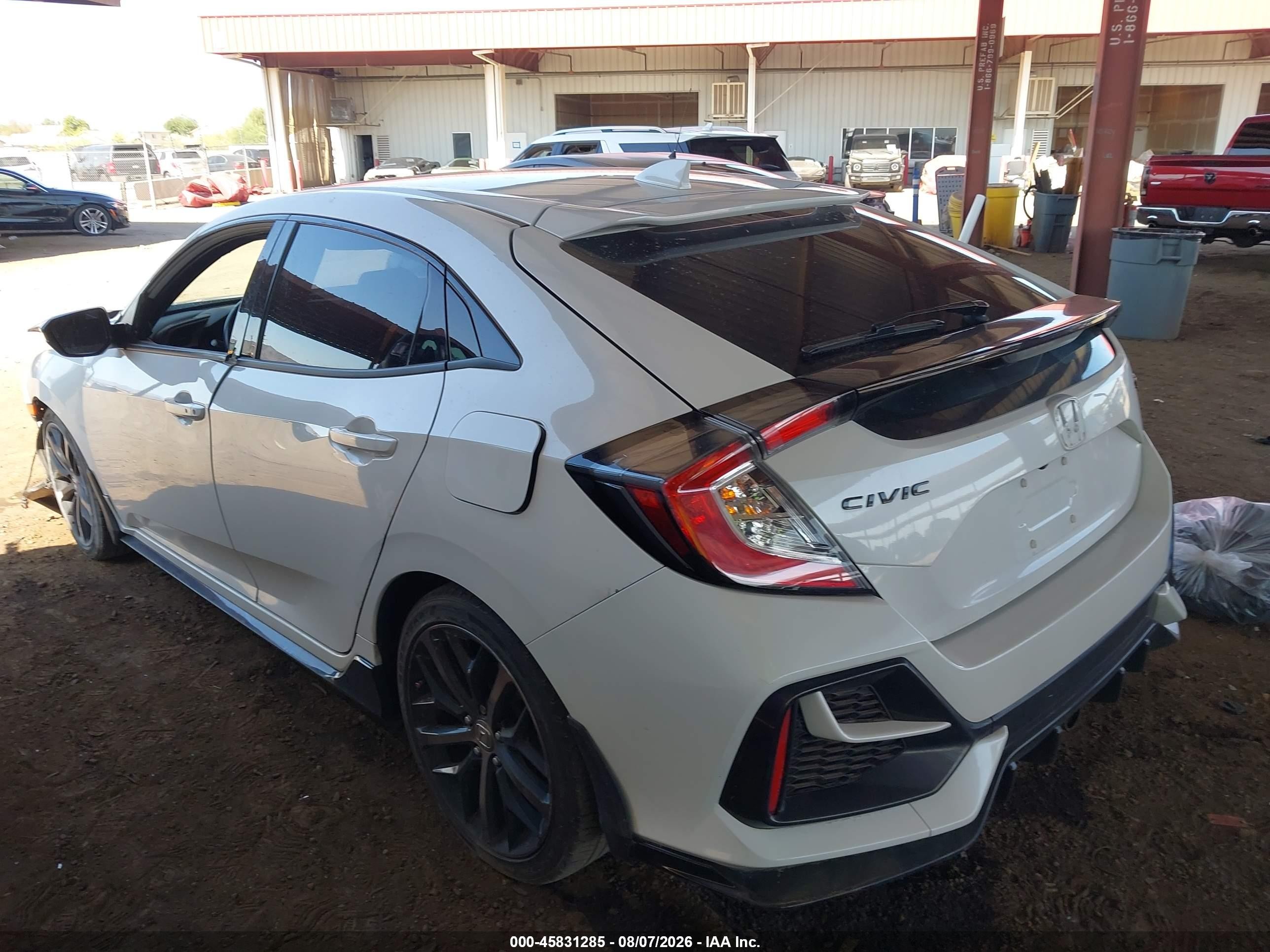 2021 Honda Civic Sport White vin: SHHFK7H48MU228273