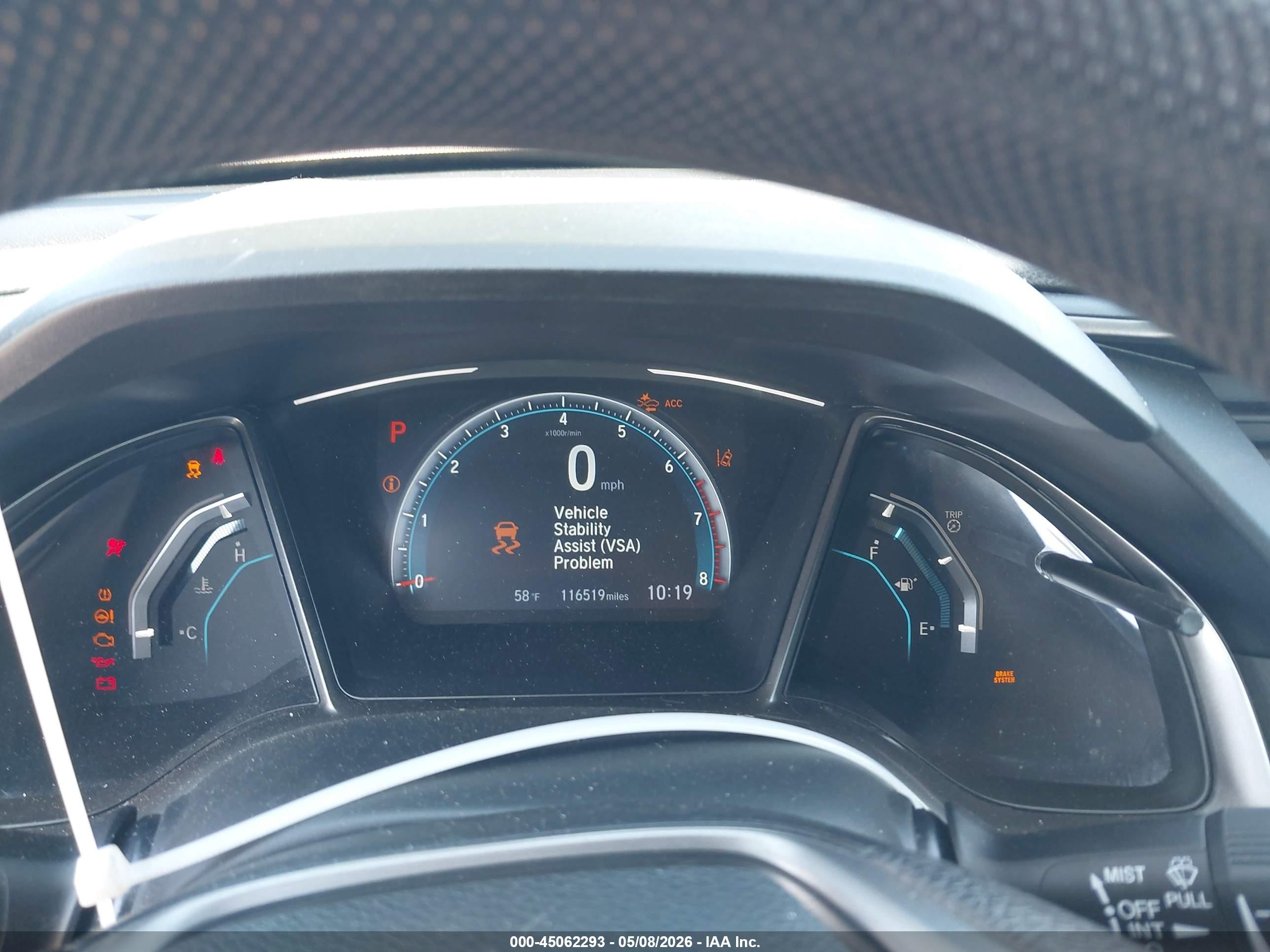 2019 Honda Civic Ex Черный vin: SHHFK7H62KU402322