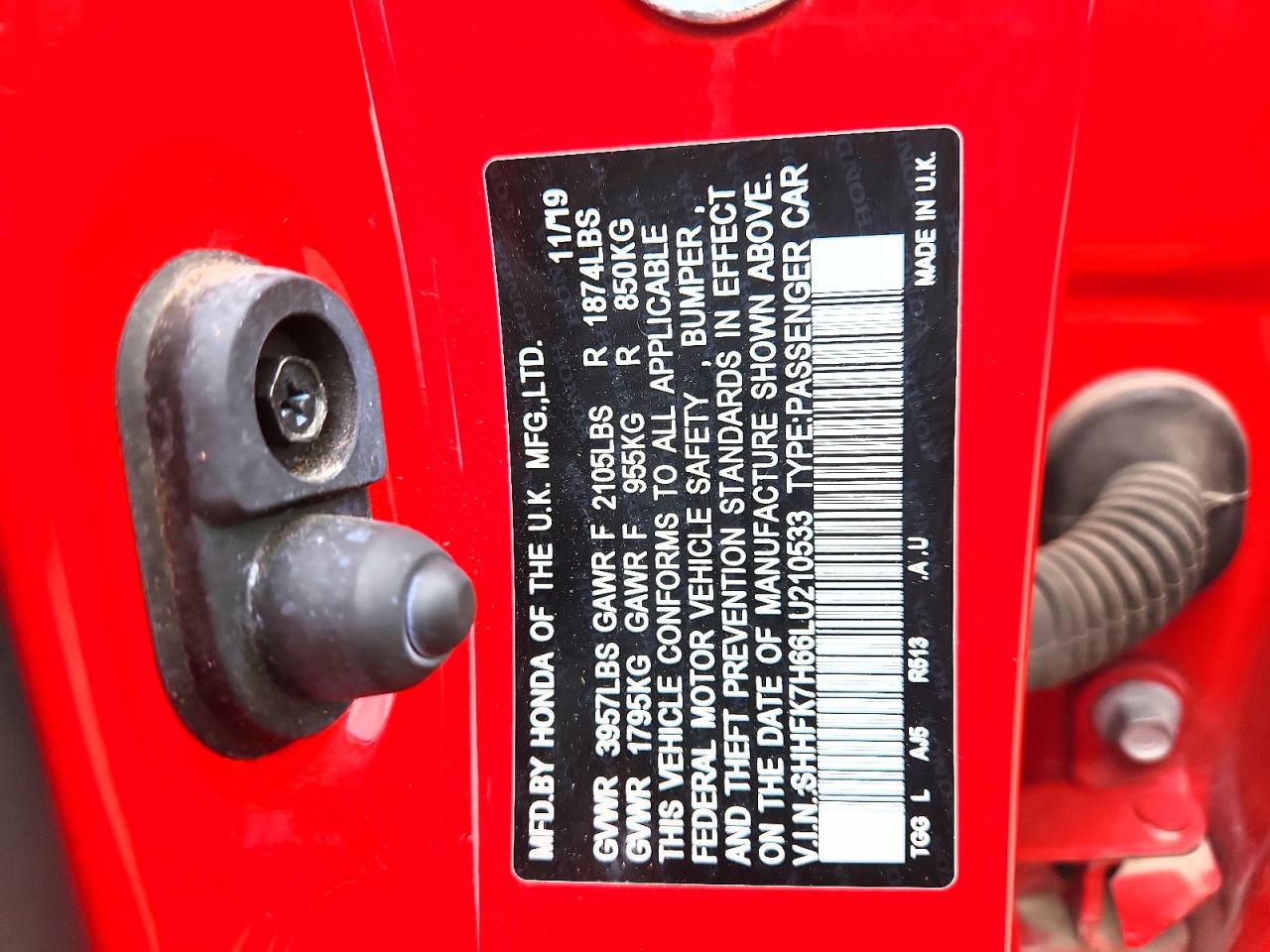 2020 Honda Civic Ex Red vin: SHHFK7H66LU210533