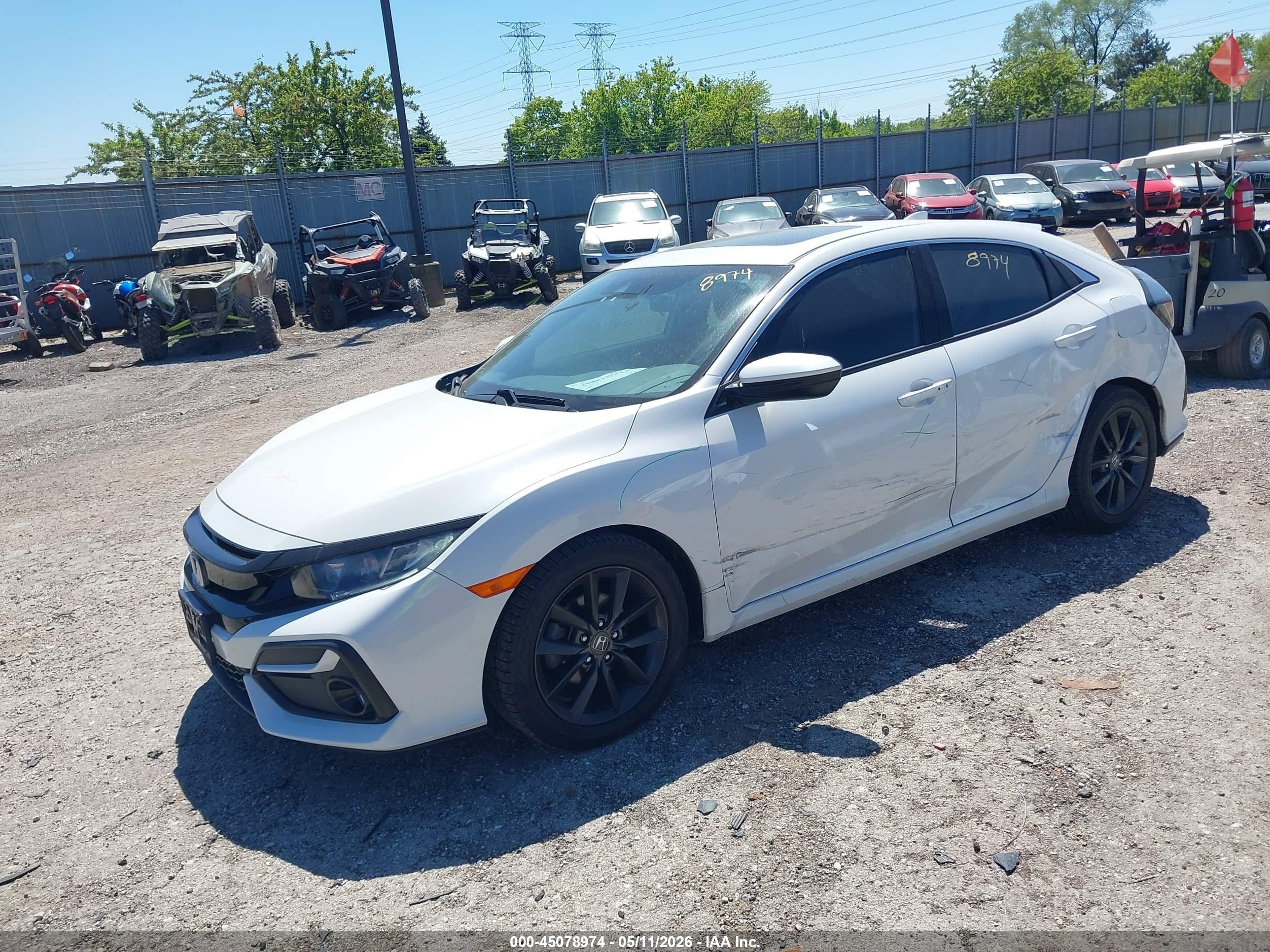 2020 Honda Civic Ex White vin: SHHFK7H67LU219550