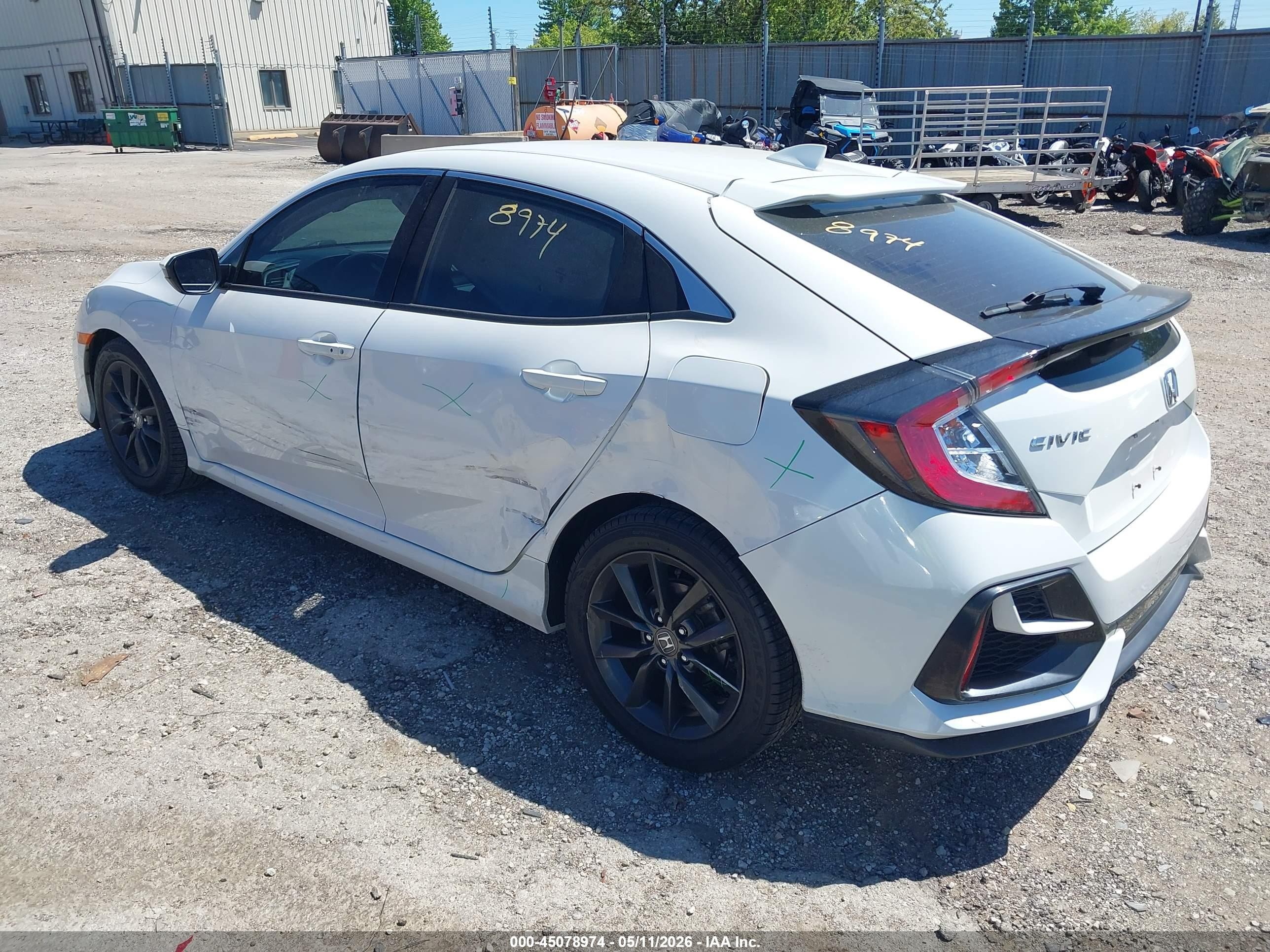 2020 Honda Civic Ex White vin: SHHFK7H67LU219550