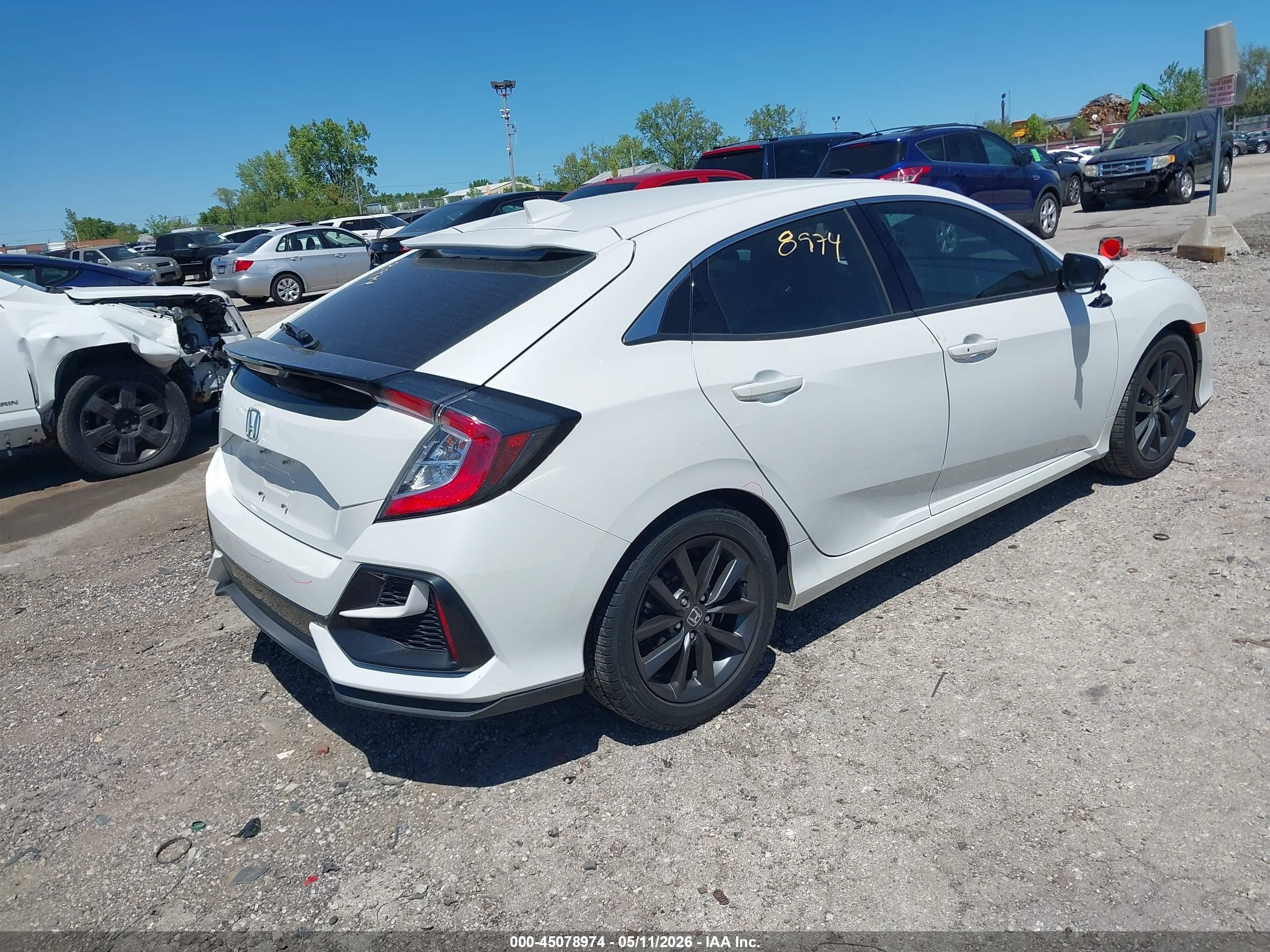 2020 Honda Civic Ex White vin: SHHFK7H67LU219550