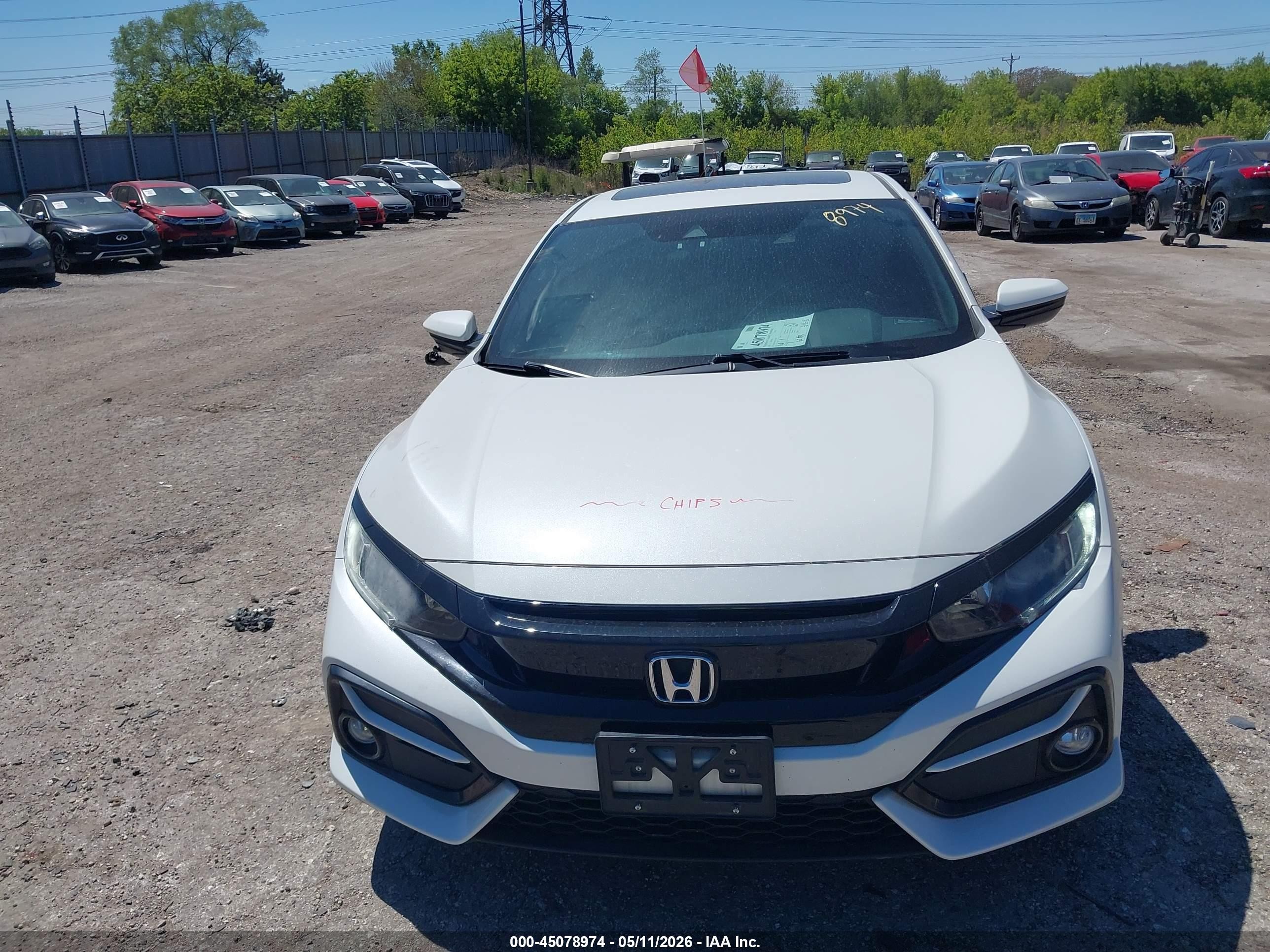 2020 Honda Civic Ex White vin: SHHFK7H67LU219550