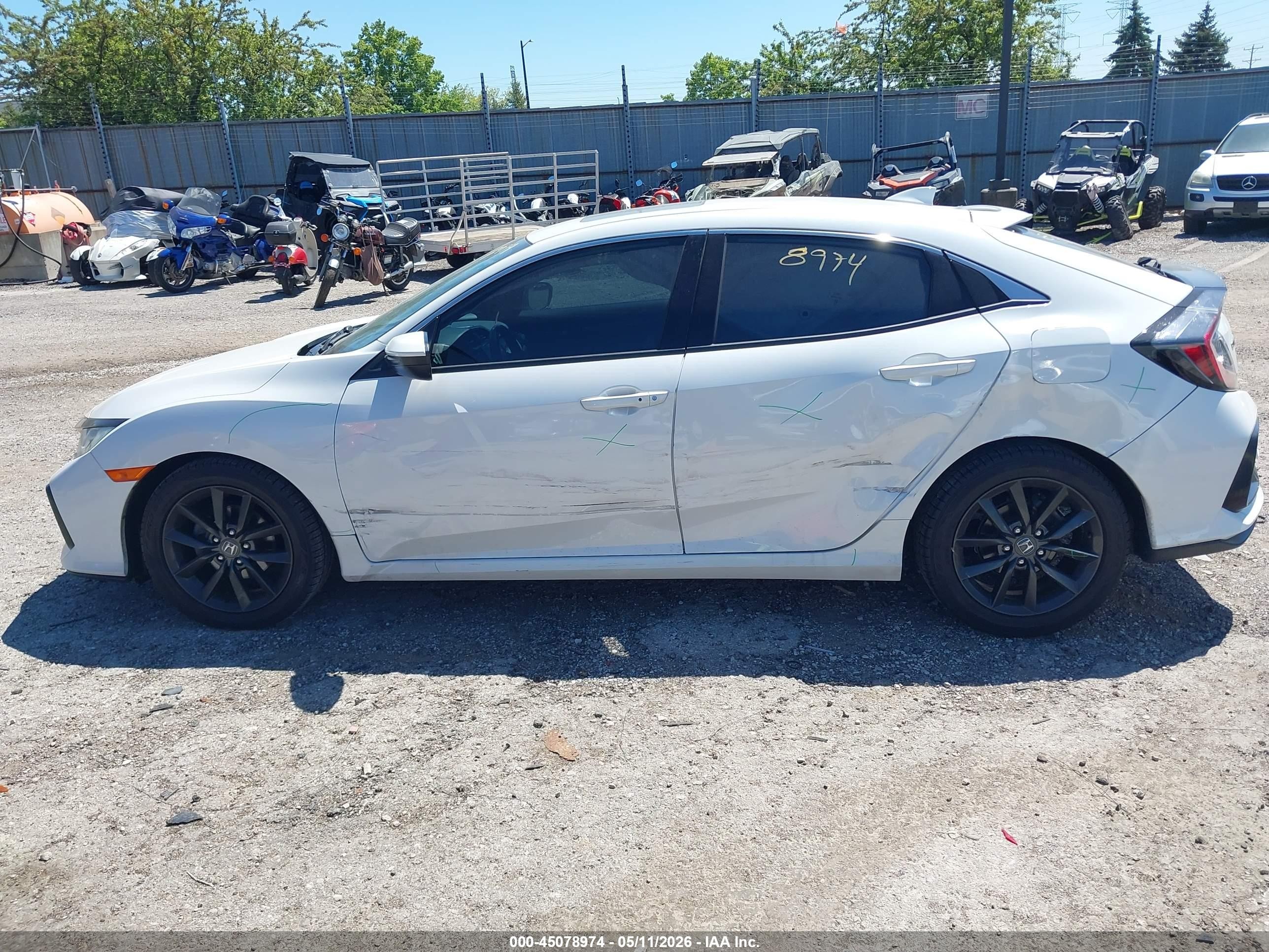 2020 Honda Civic Ex White vin: SHHFK7H67LU219550