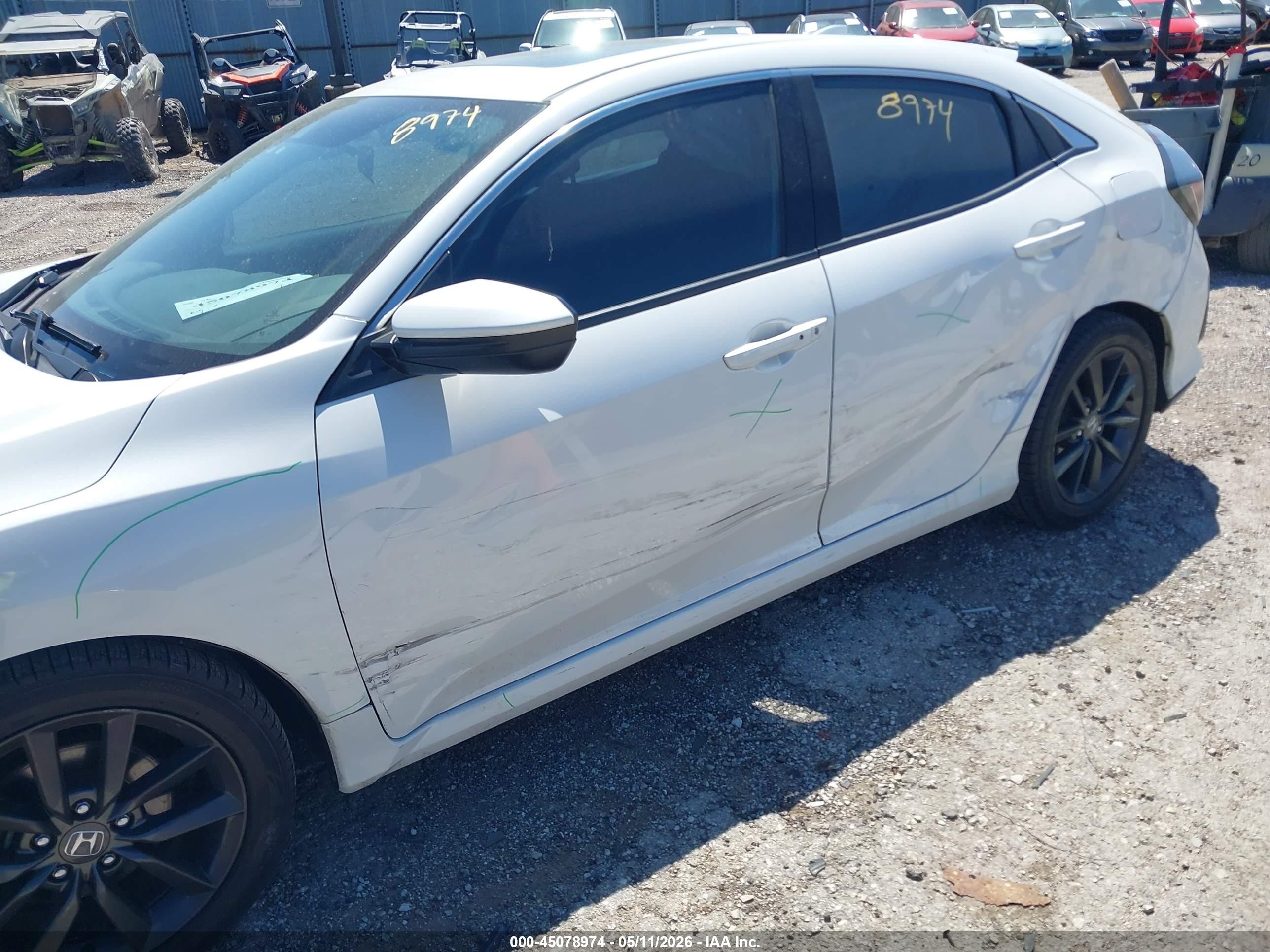 2020 Honda Civic Ex White vin: SHHFK7H67LU219550