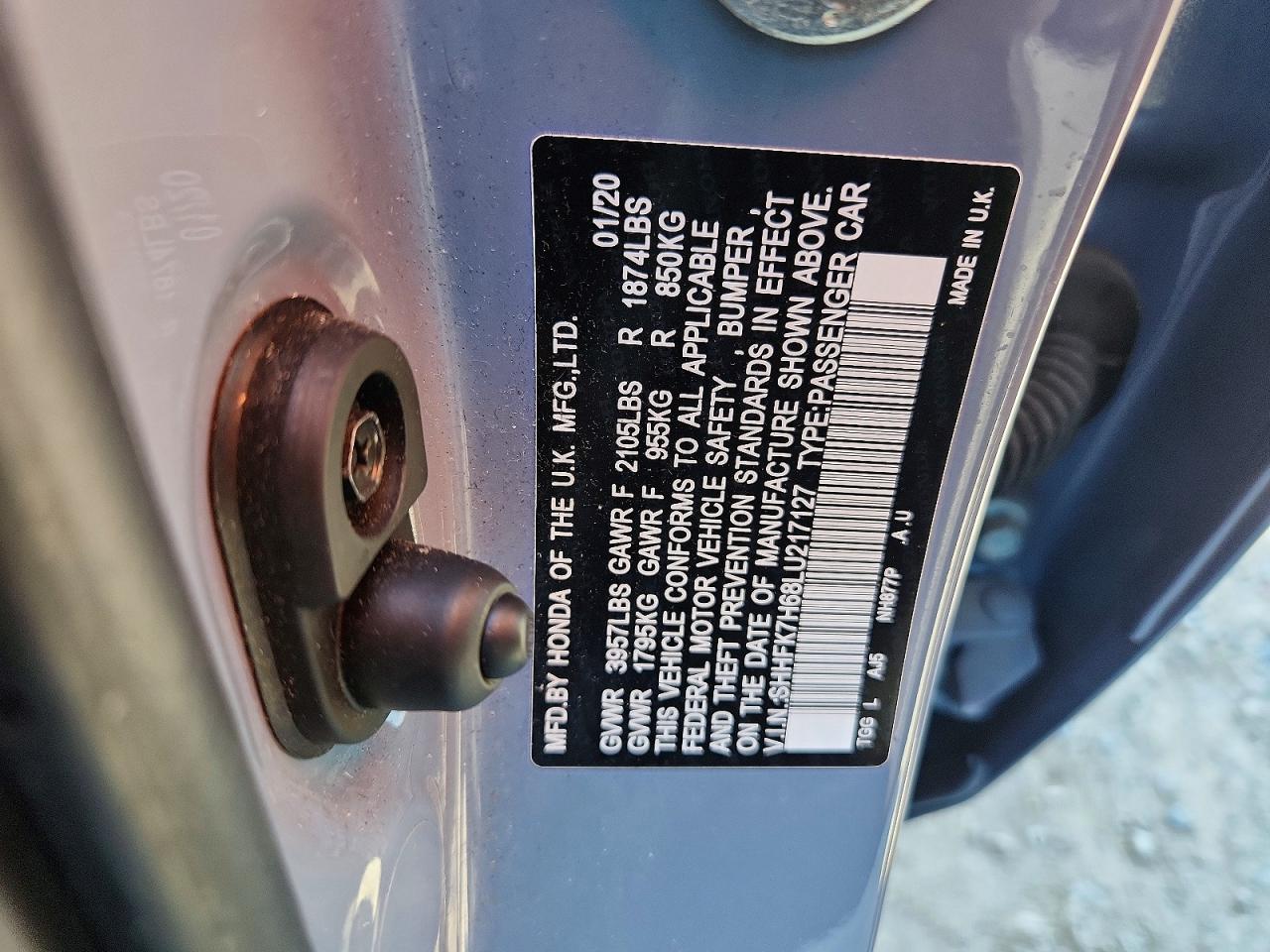 2020 Honda Civic Ex Gray vin: SHHFK7H68LU217127