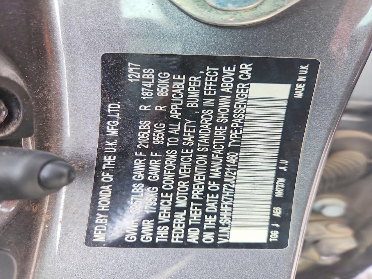 2018 Honda Civic Exl Серебряный vin: SHHFK7H72JU211460