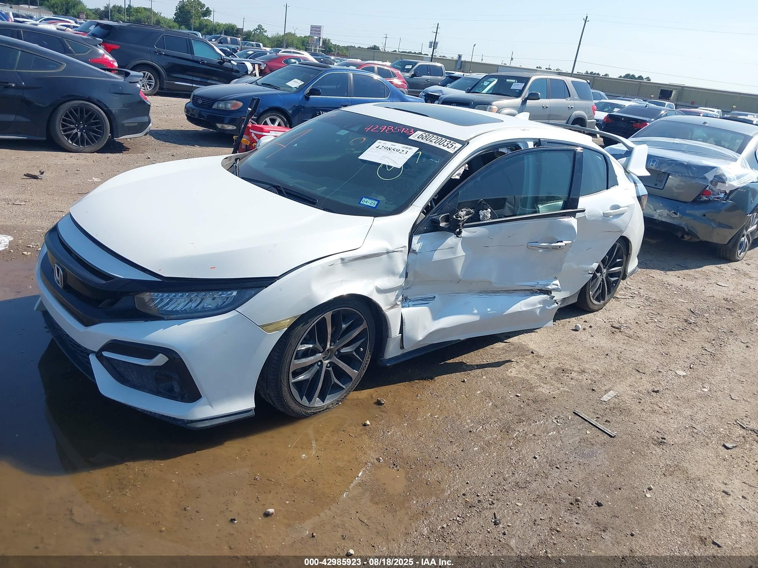 2021 Honda Civic Sport Touring Белый vin: SHHFK7H97MU215171