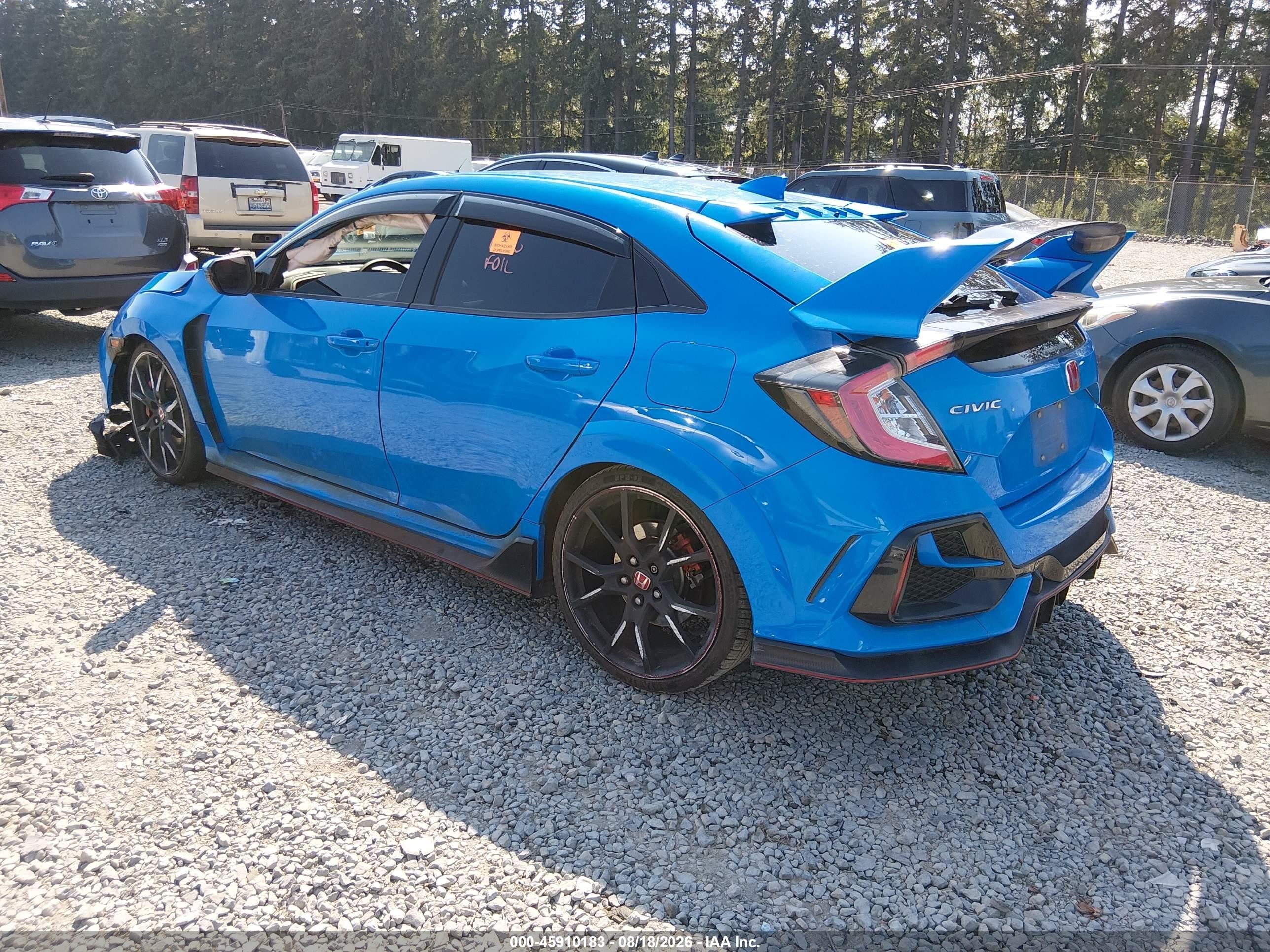 2021 Honda Civic Type R Touring Blue vin: SHHFK8G76MU202692