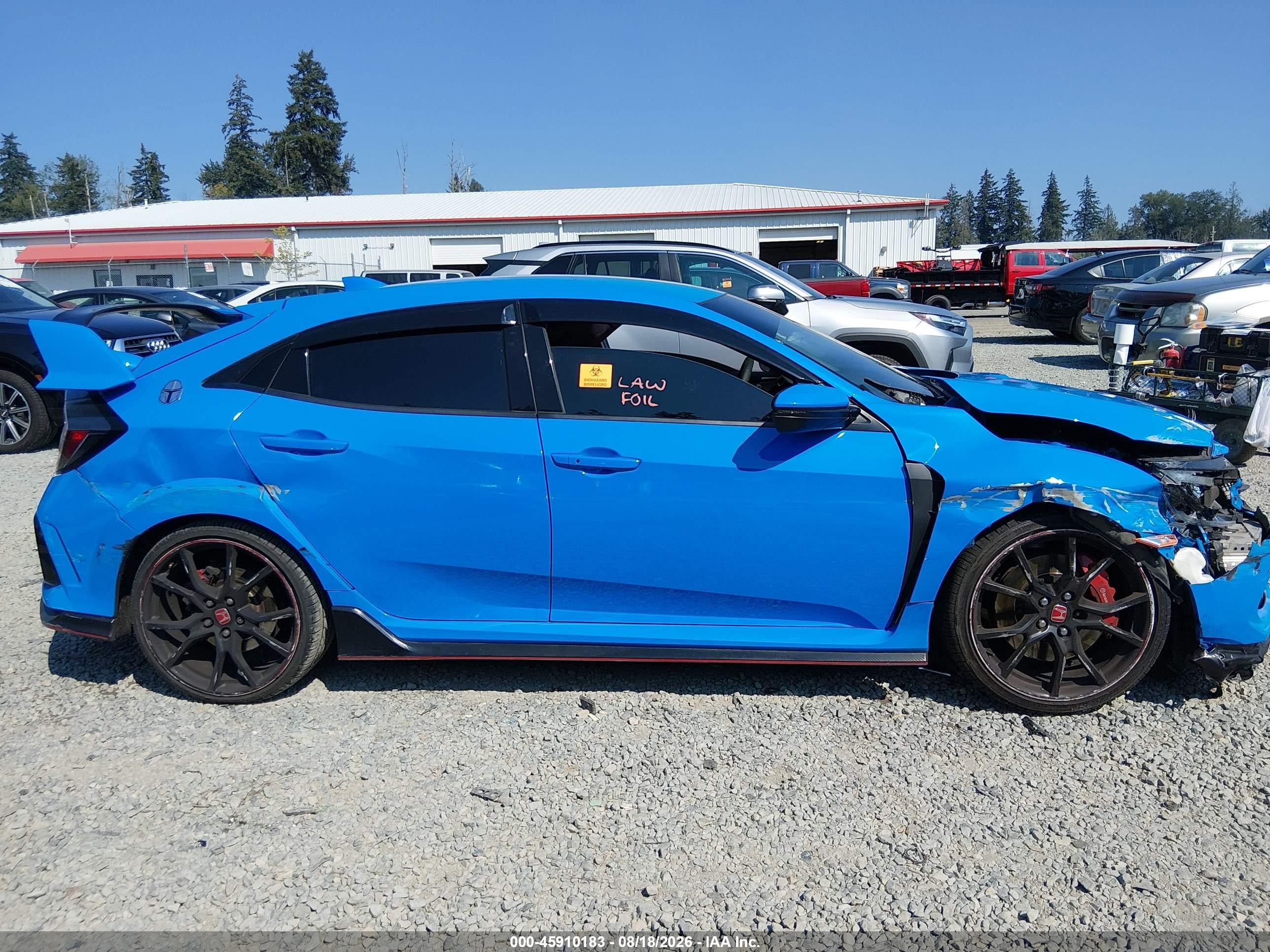 2021 Honda Civic Type R Touring Blue vin: SHHFK8G76MU202692