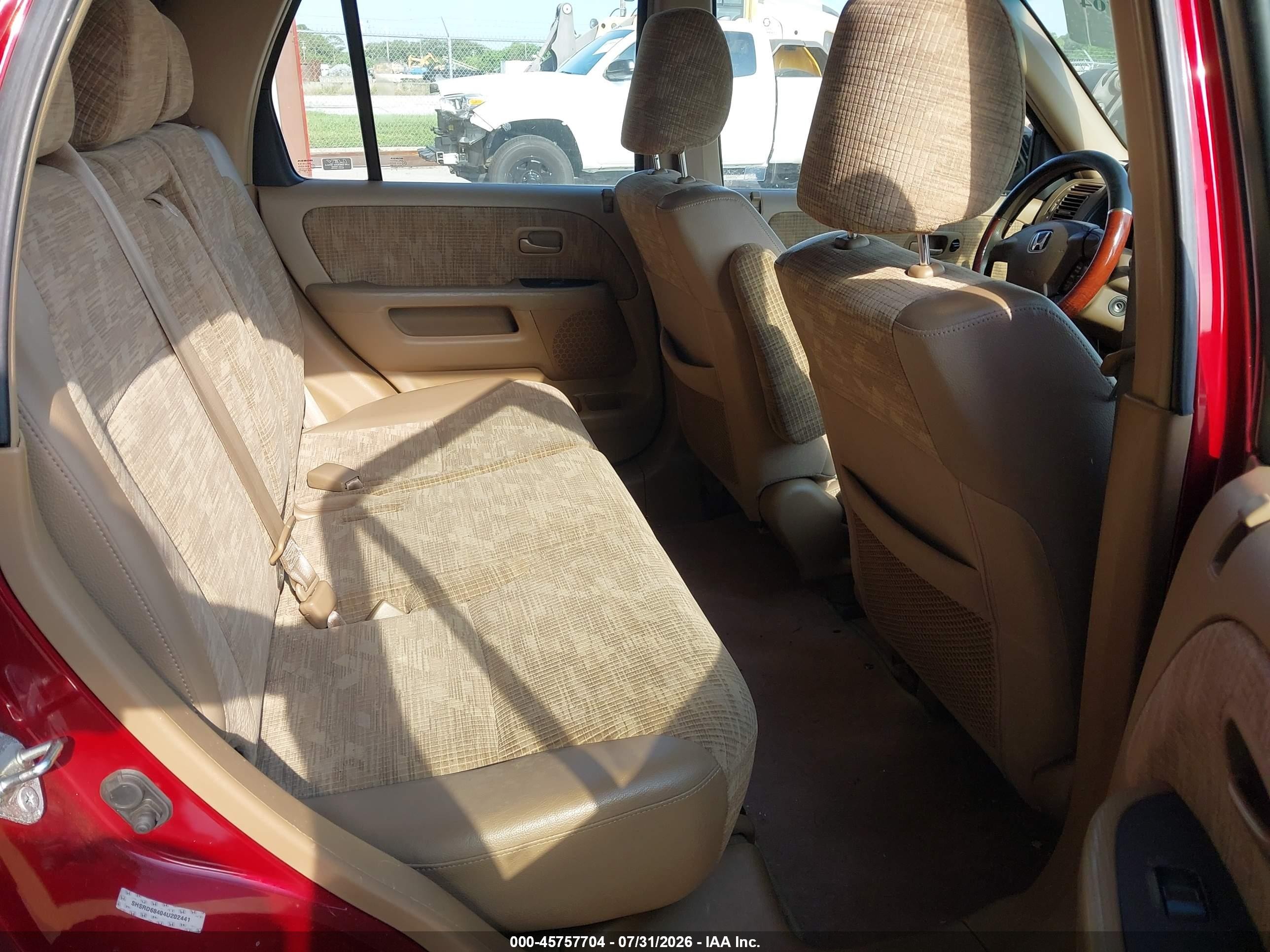 2004 Honda Cr-v Lx Burgundy vin: SHSRD68404U202441