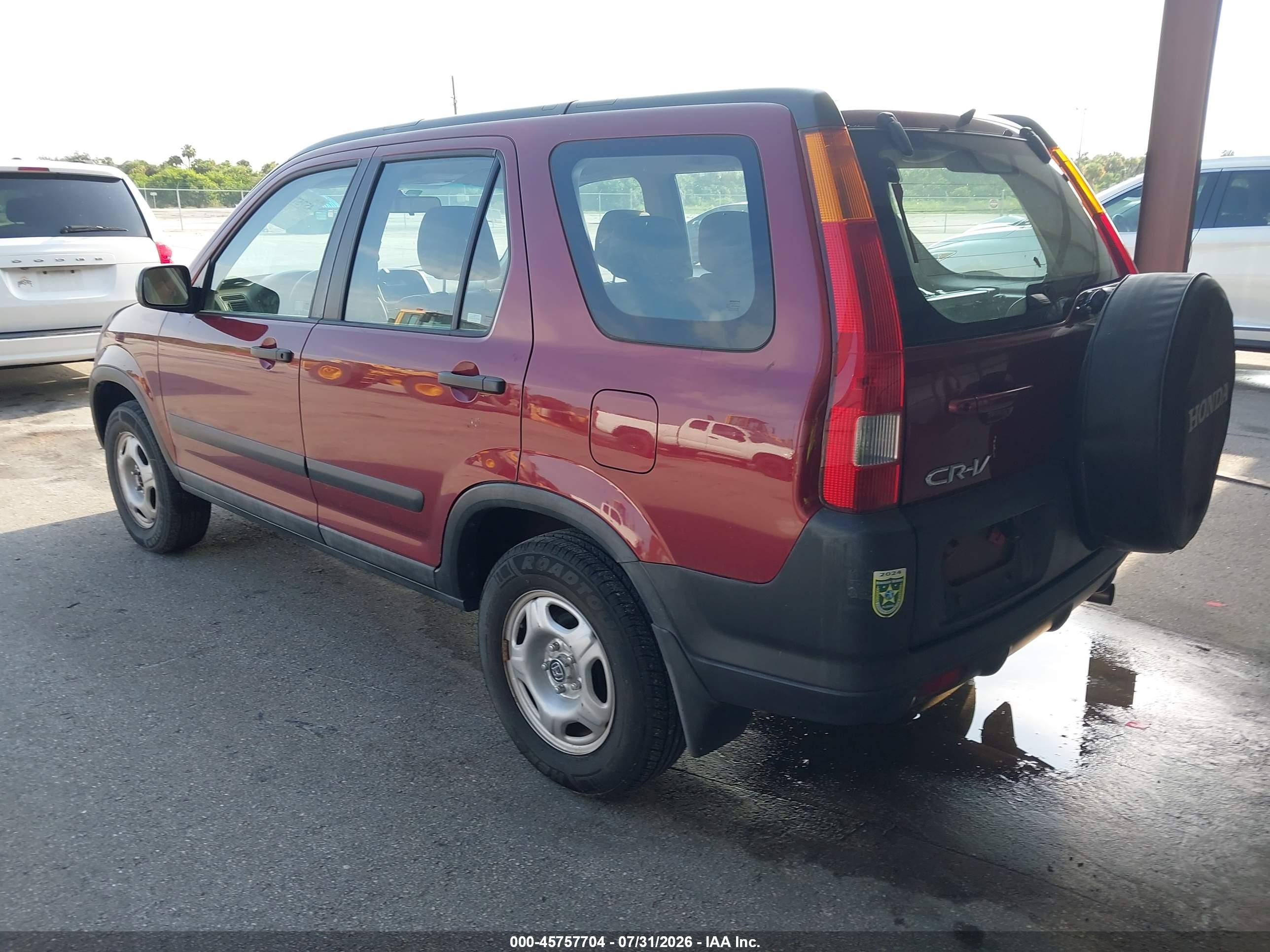 2004 Honda Cr-v Lx Burgundy vin: SHSRD68404U202441