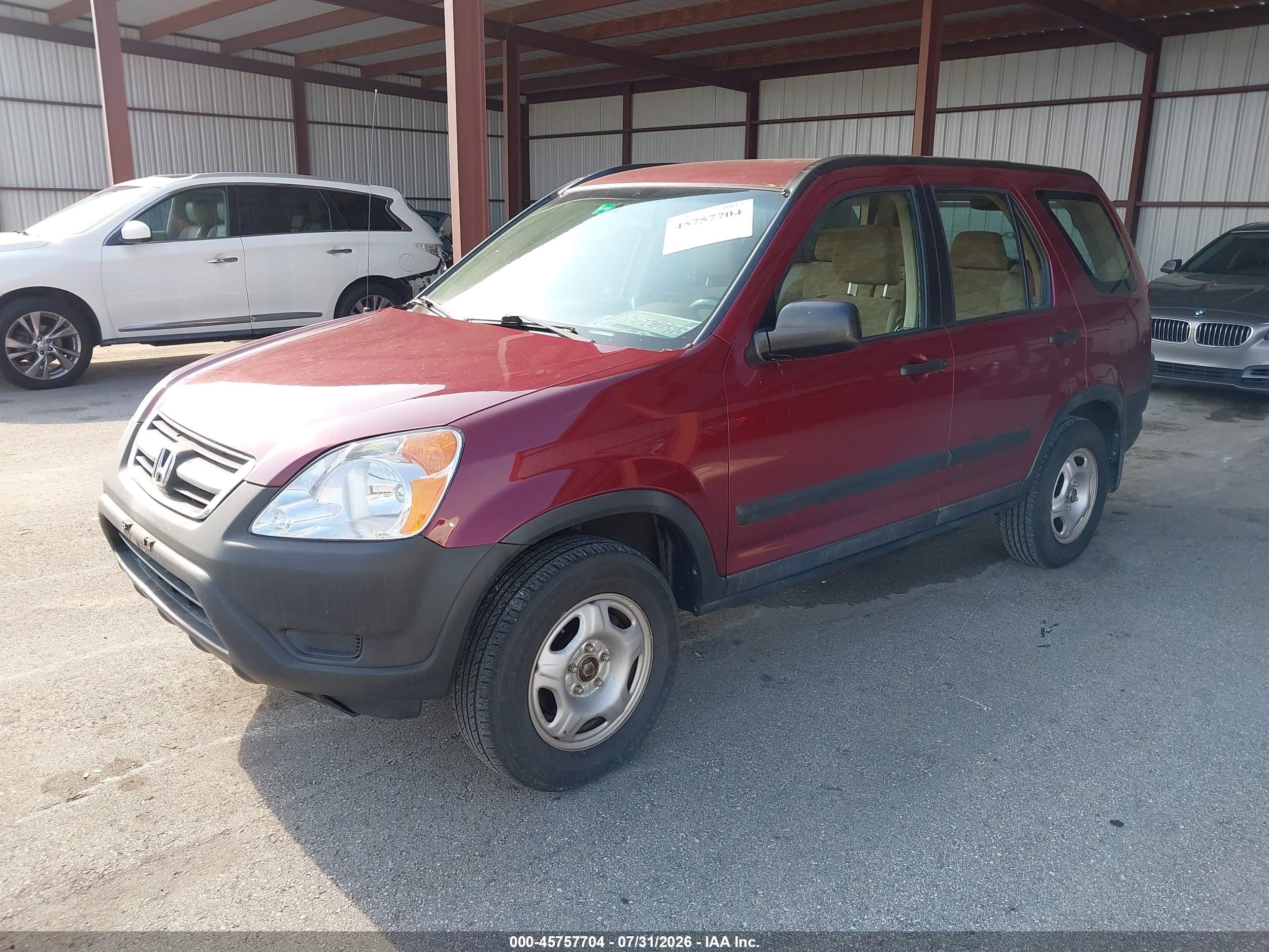 2004 Honda Cr-v Lx Burgundy vin: SHSRD68404U202441