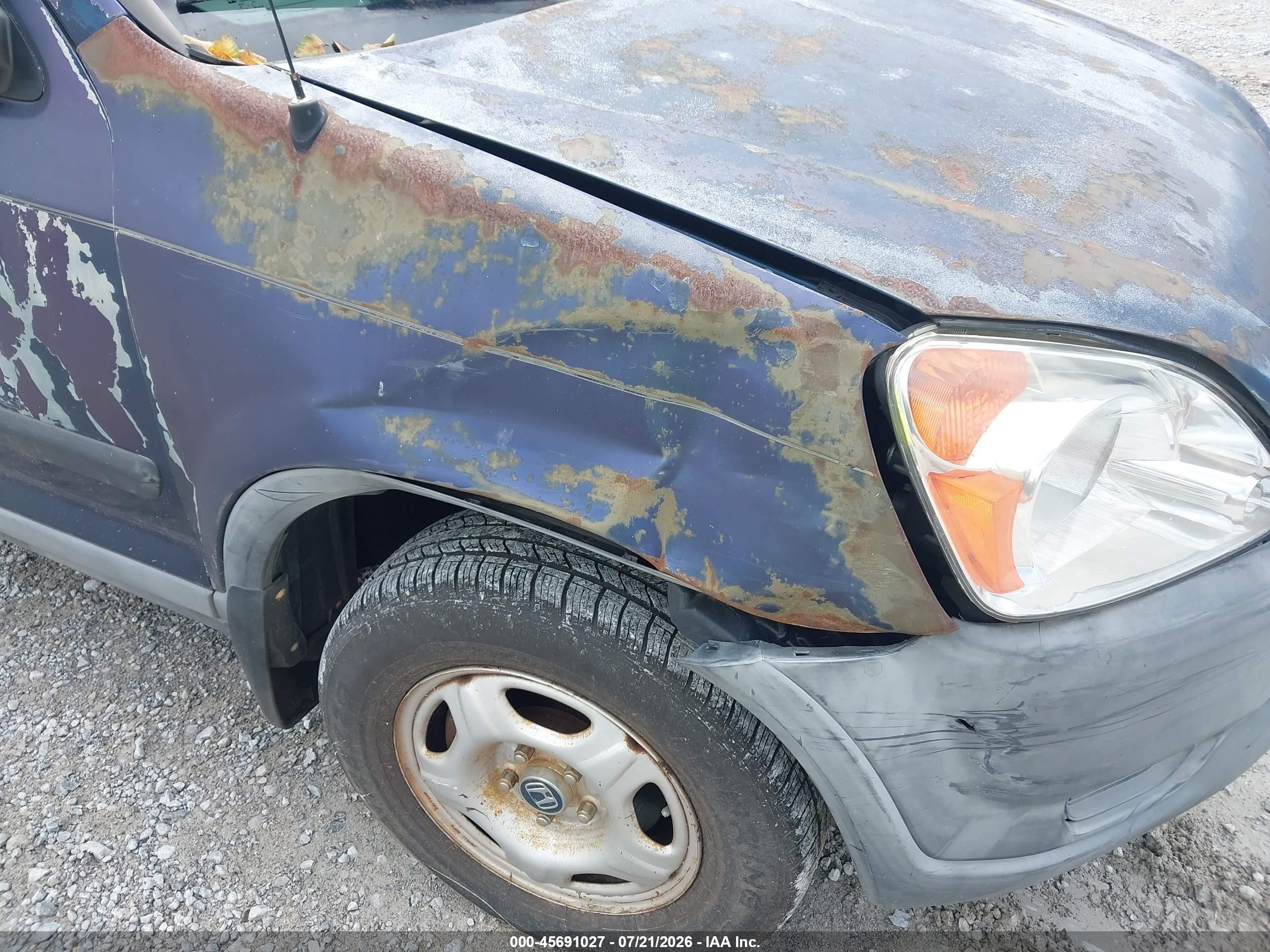 2003 Honda Cr-v Lx Blue vin: SHSRD68443U106679
