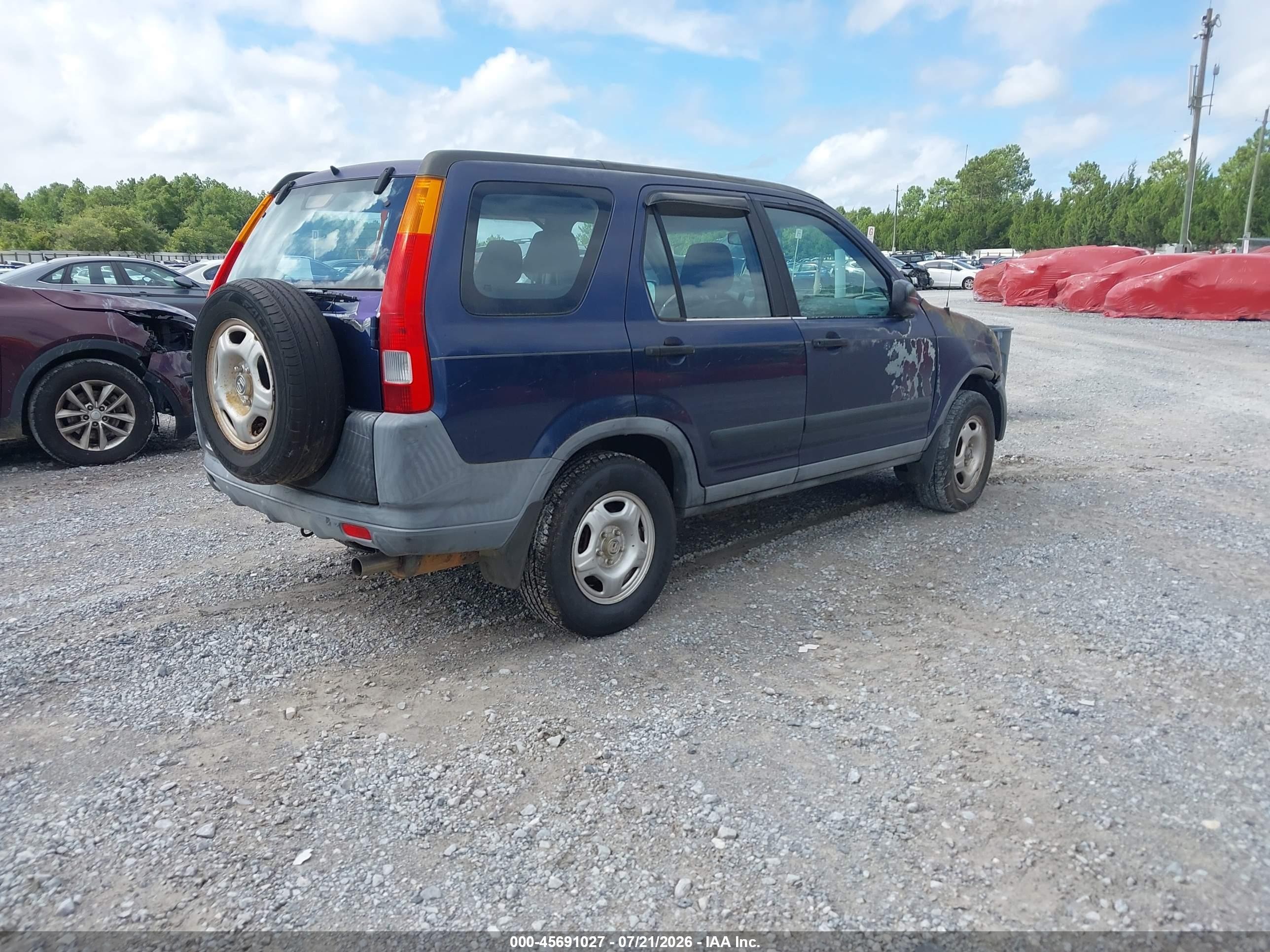 2003 Honda Cr-v Lx Blue vin: SHSRD68443U106679