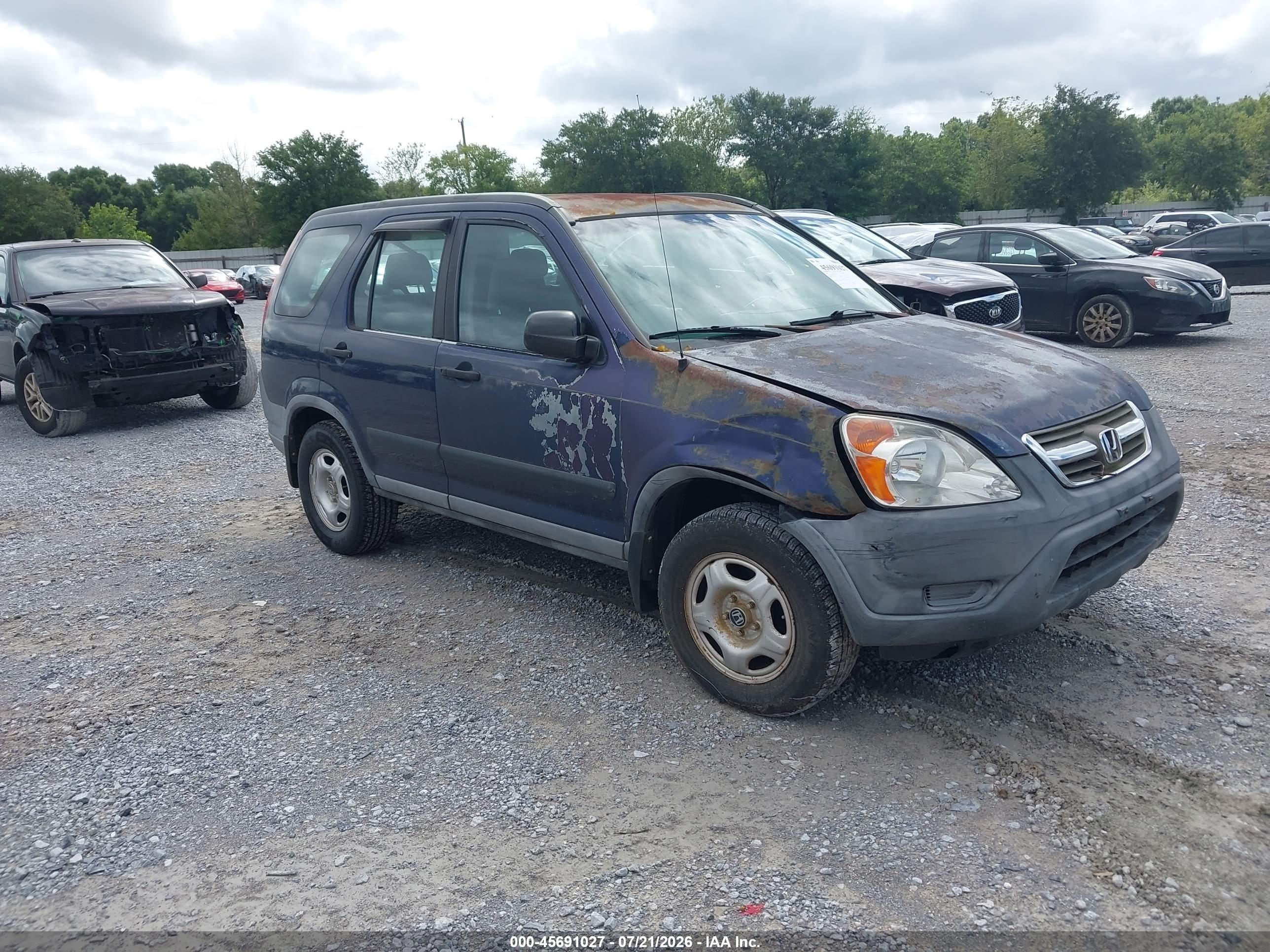2003 Honda Cr-v Lx Blue vin: SHSRD68443U106679
