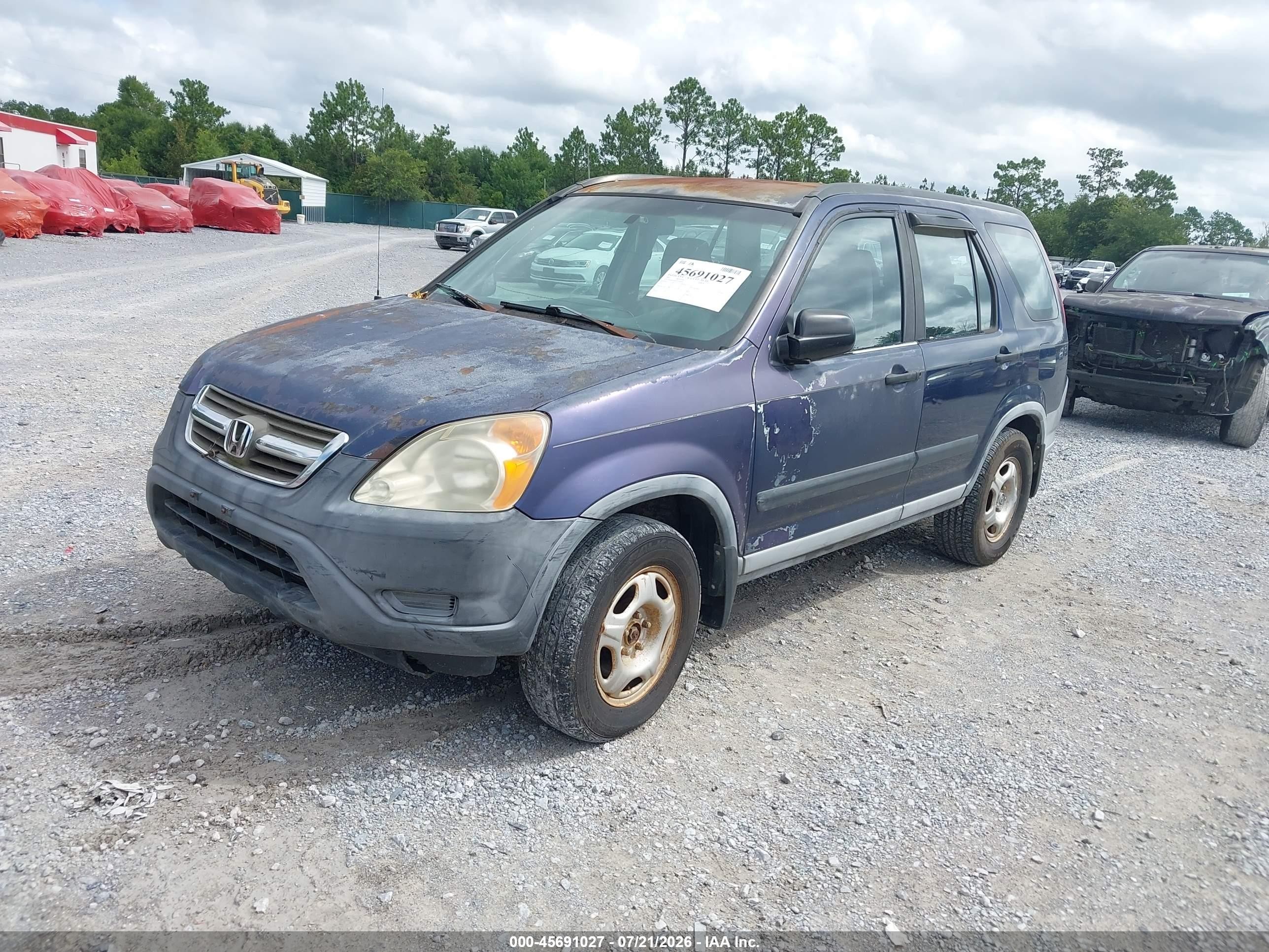 2003 Honda Cr-v Lx Blue vin: SHSRD68443U106679