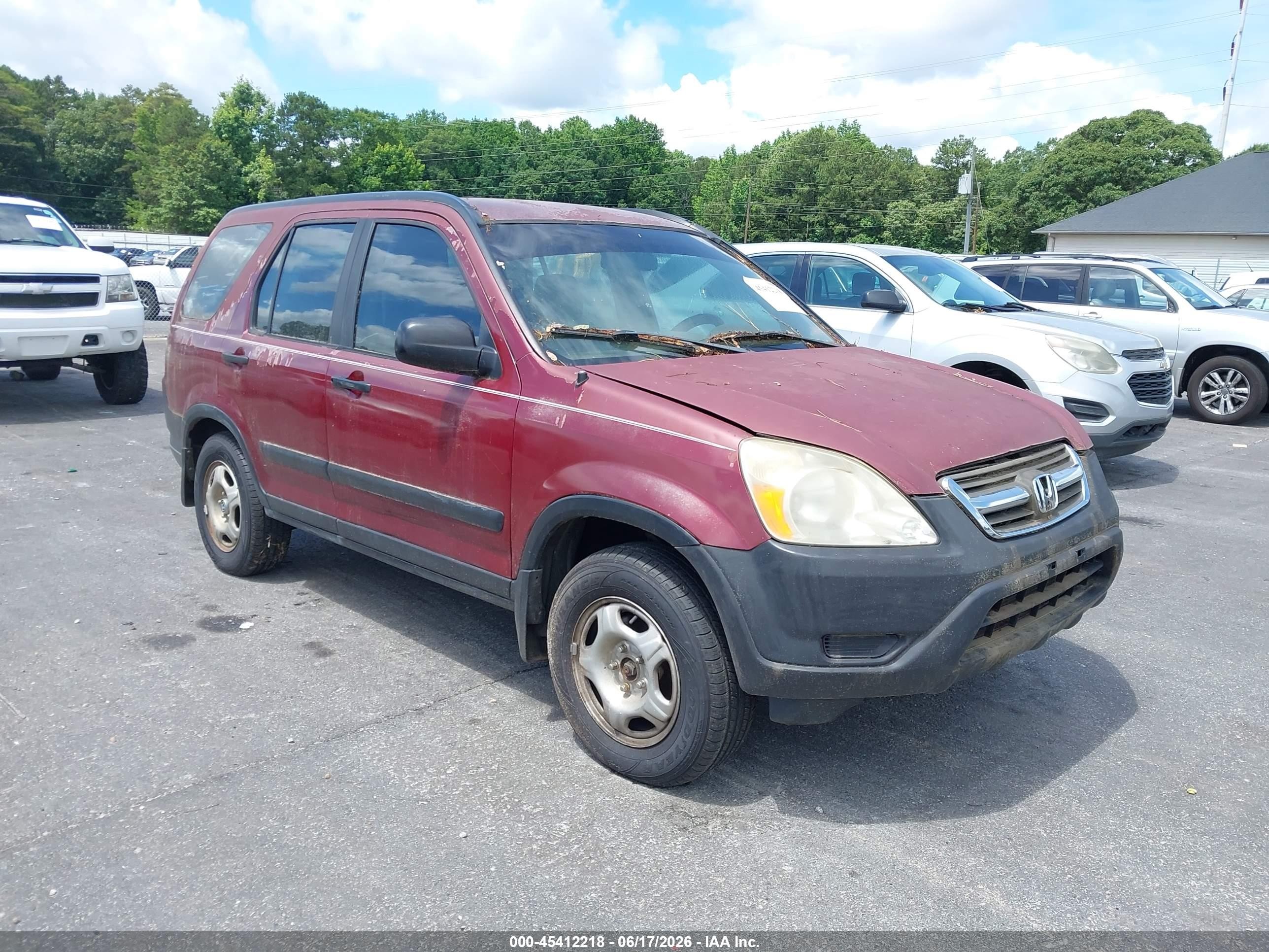 2003 Honda Cr-v Lx Red vin: SHSRD68453U100437