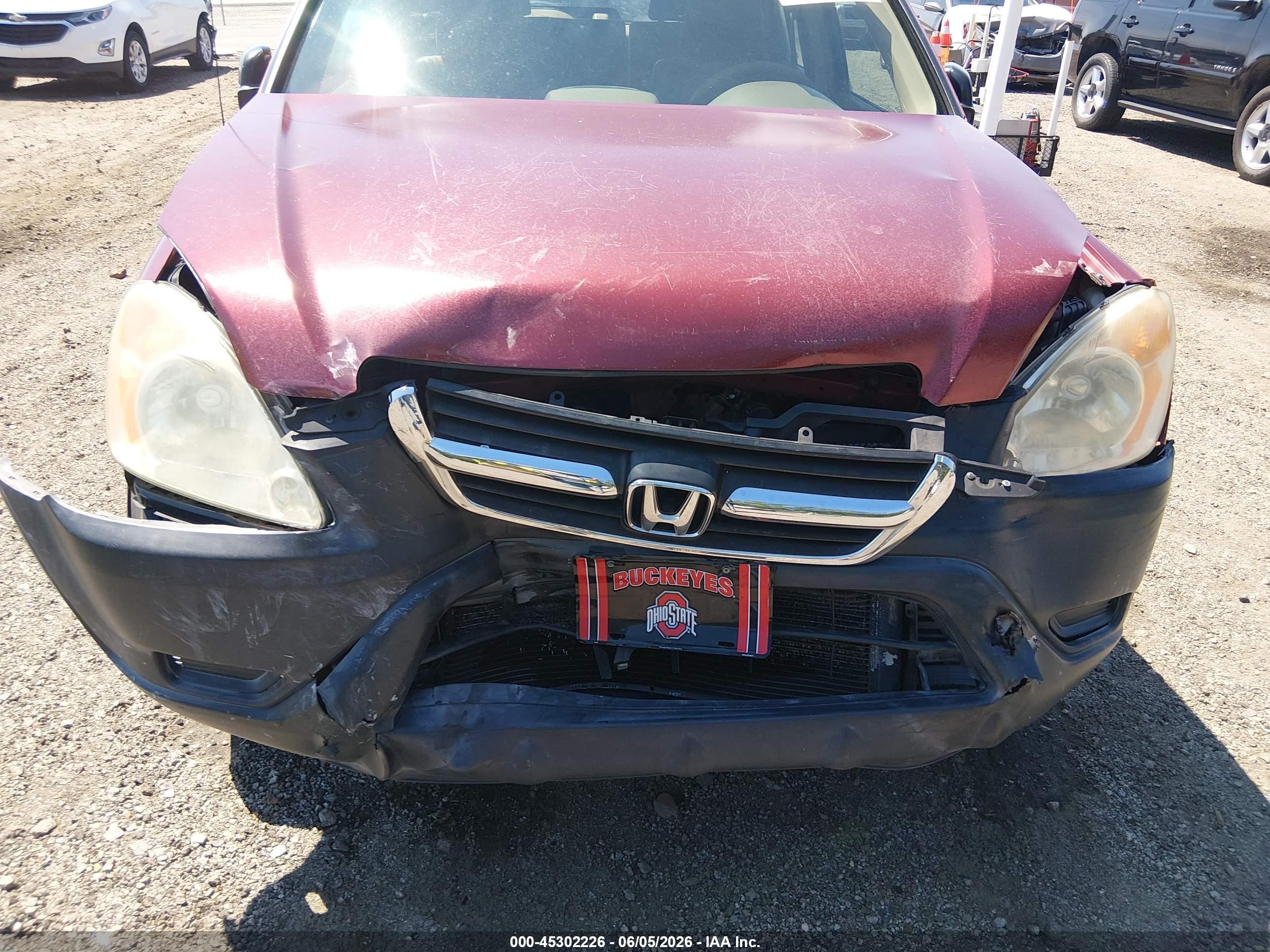 2004 Honda Cr-v Lx Red vin: SHSRD68454U204752